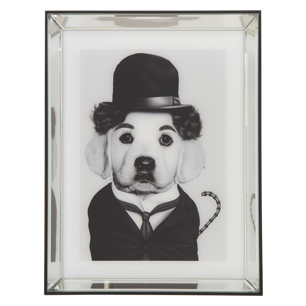 Glasbild mit Rahmen Charlie
