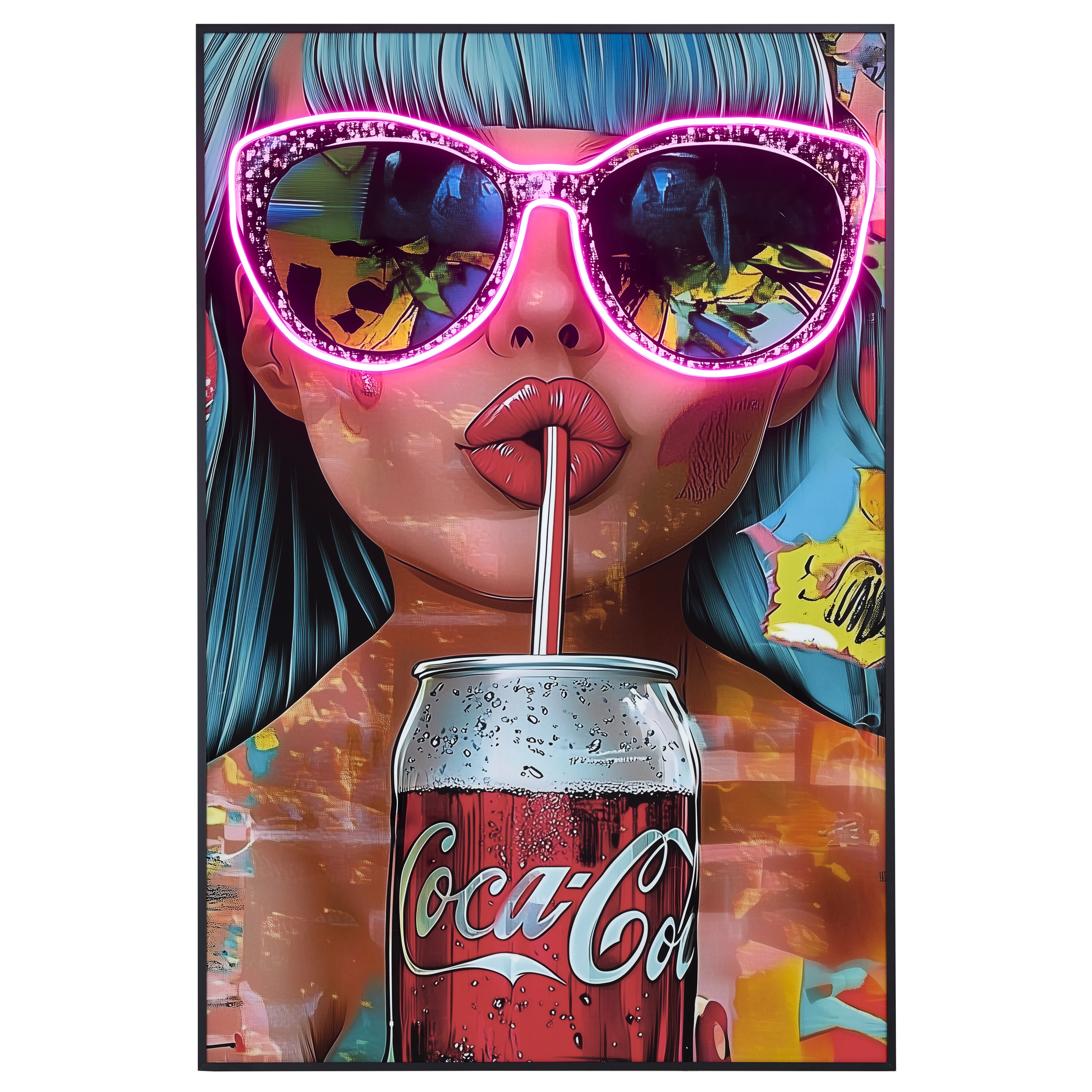 Kunstdruck mit LED Coca Cola