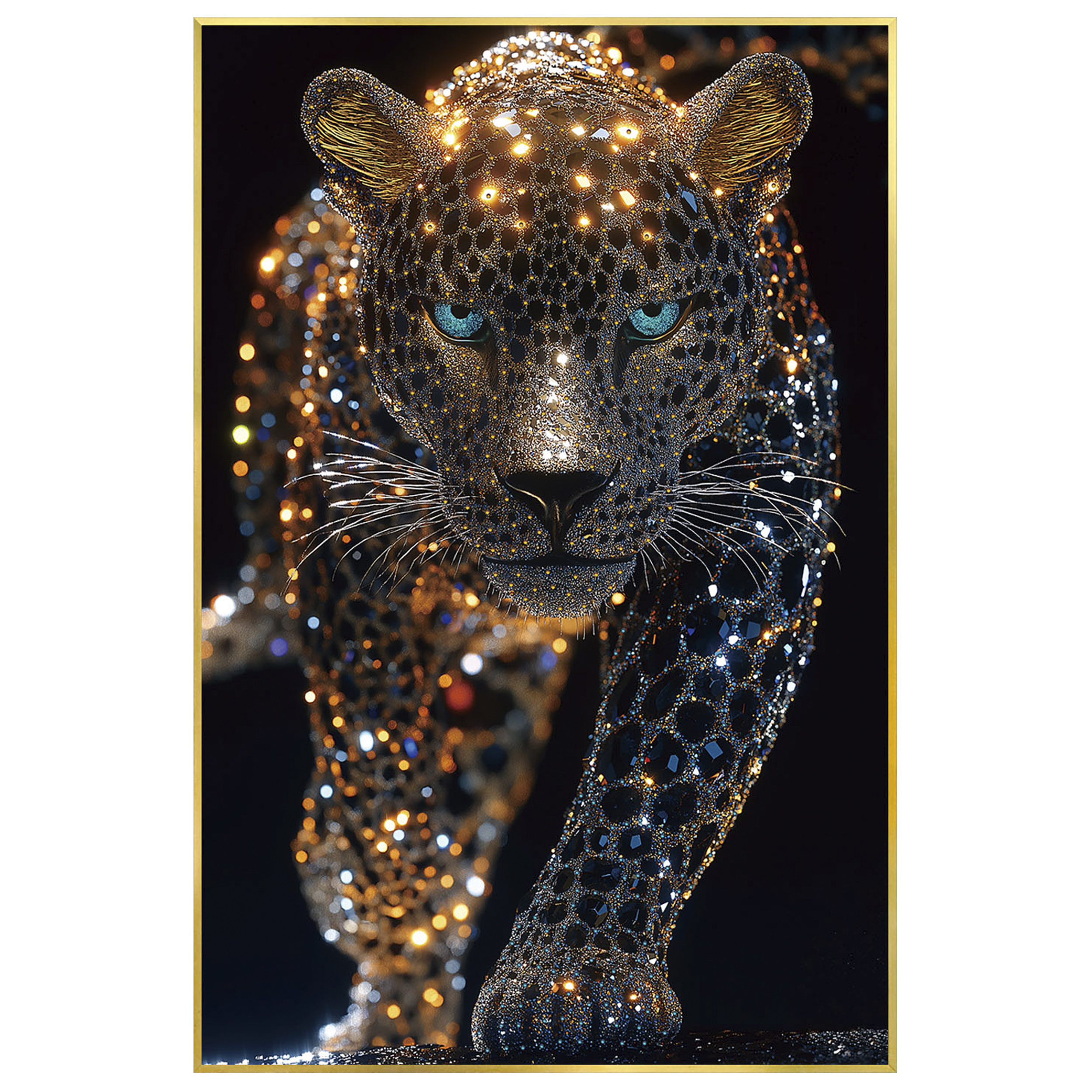 Glasbild Leopard