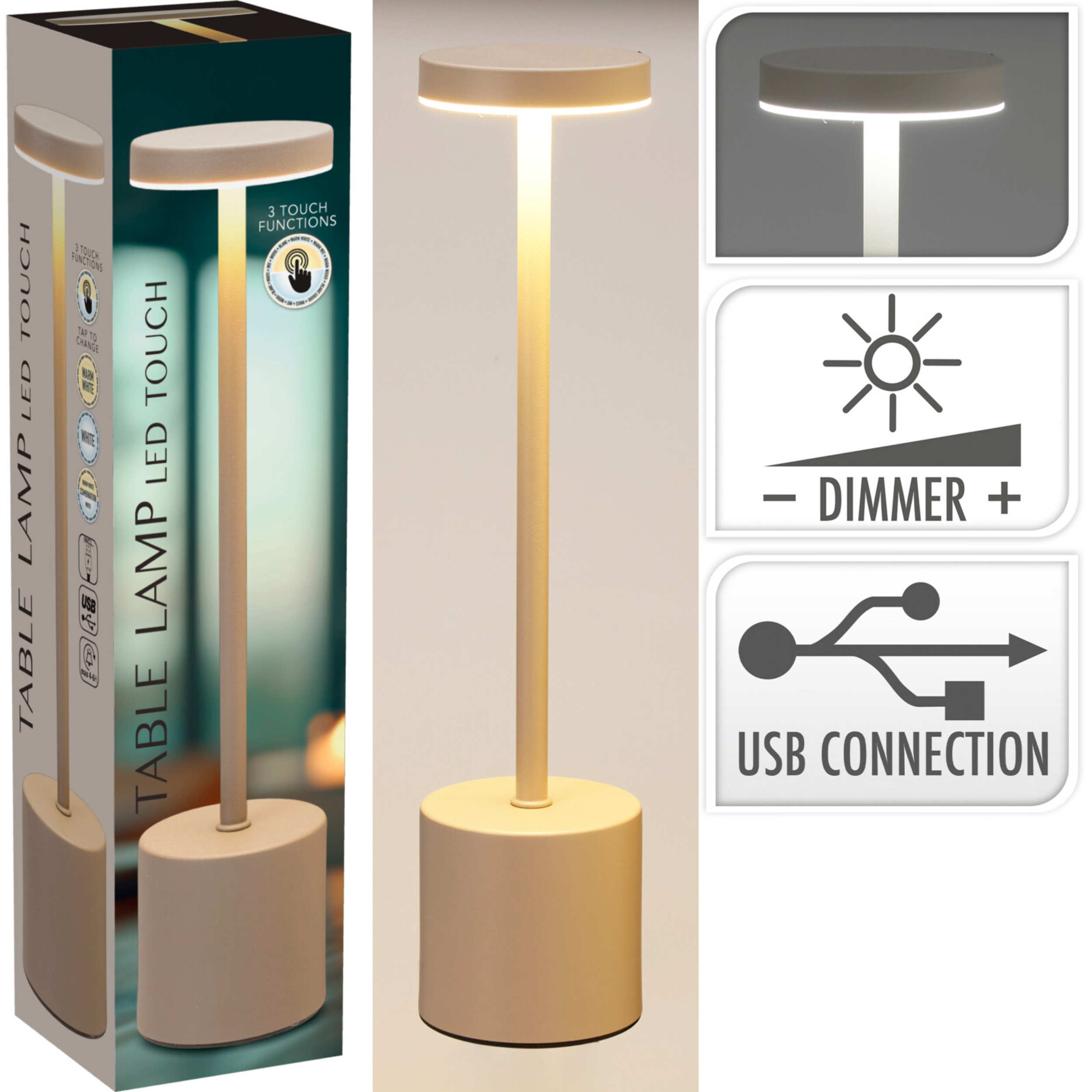 LED-Akkutischleuchte Torre