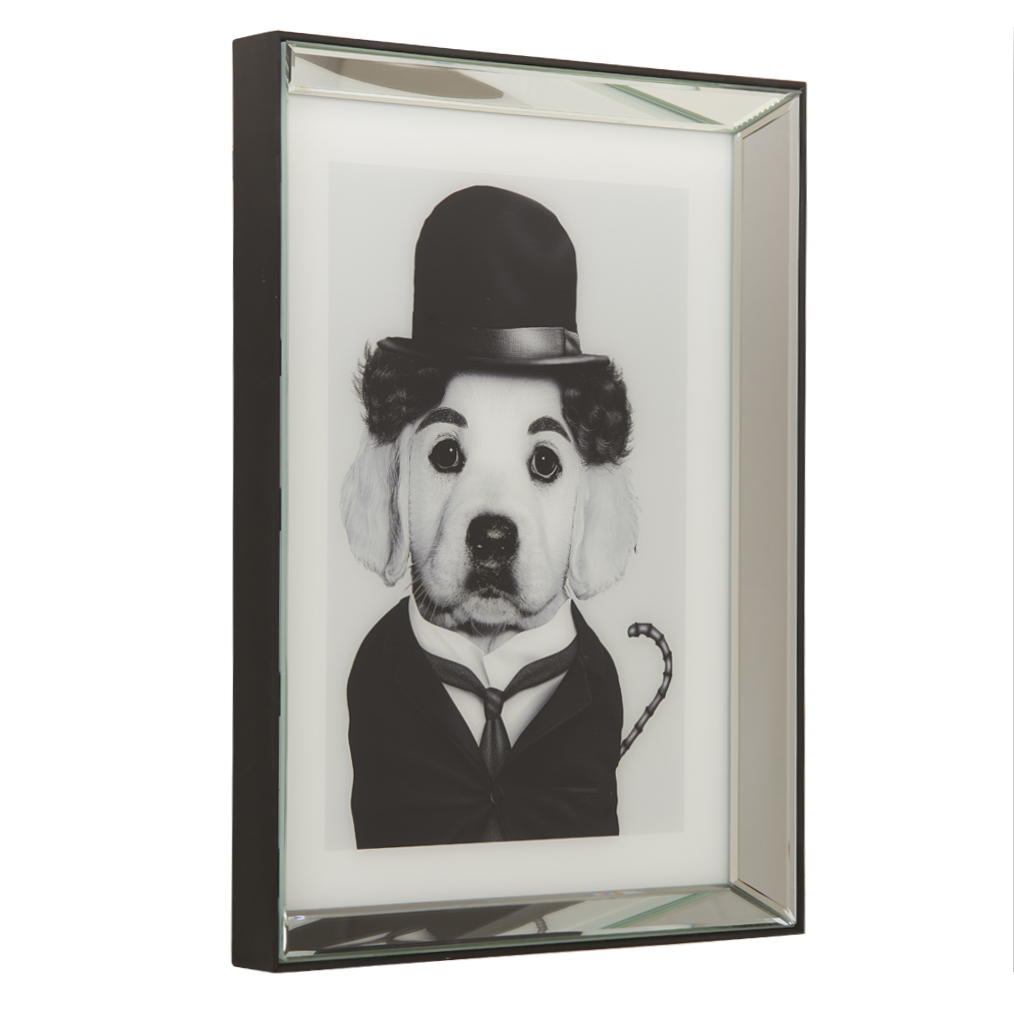 Glasbild mit Rahmen Charlie