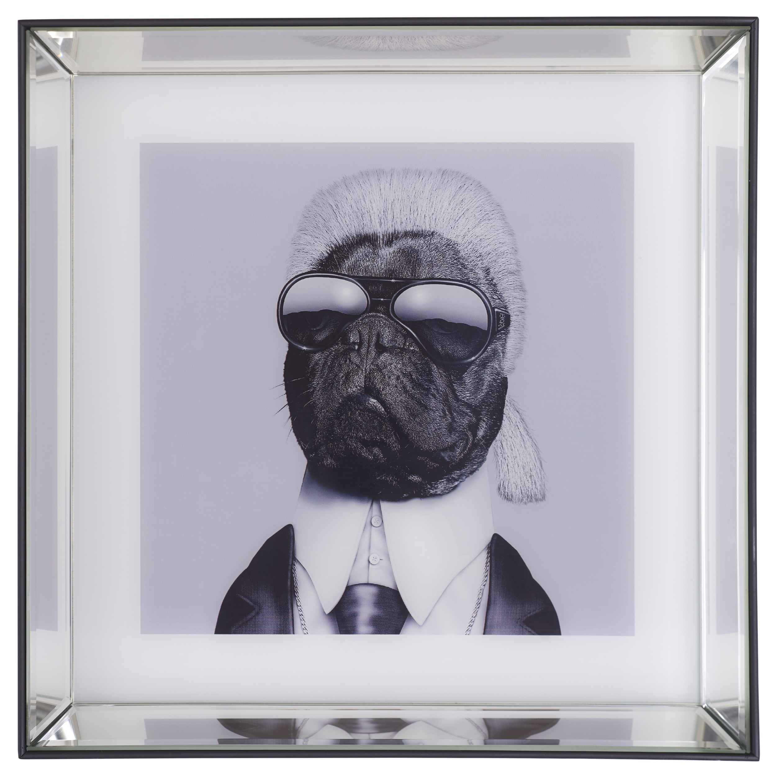 Glasbild mit Rahmen Karl