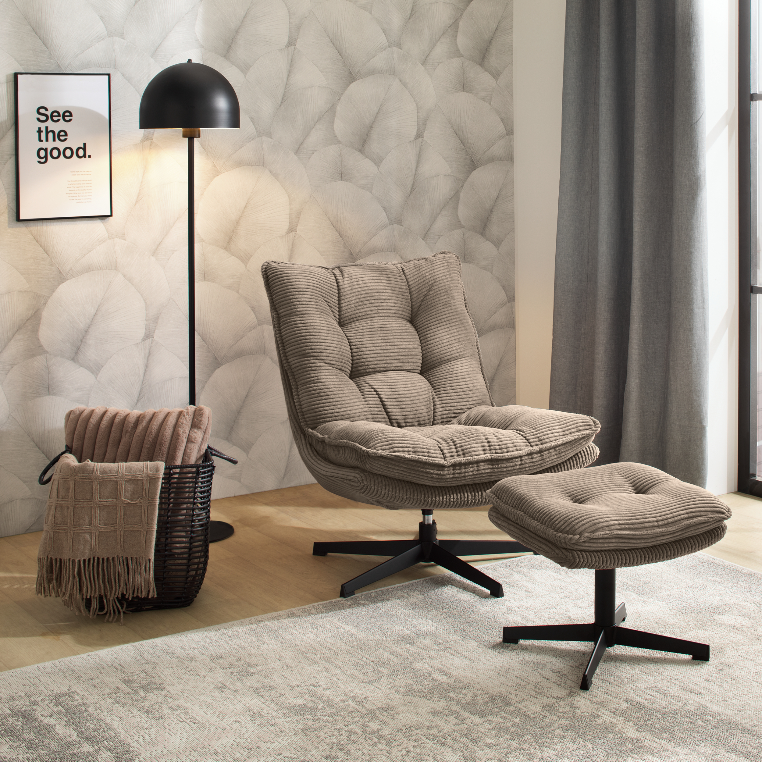 Relaxsessel mit Hocker David