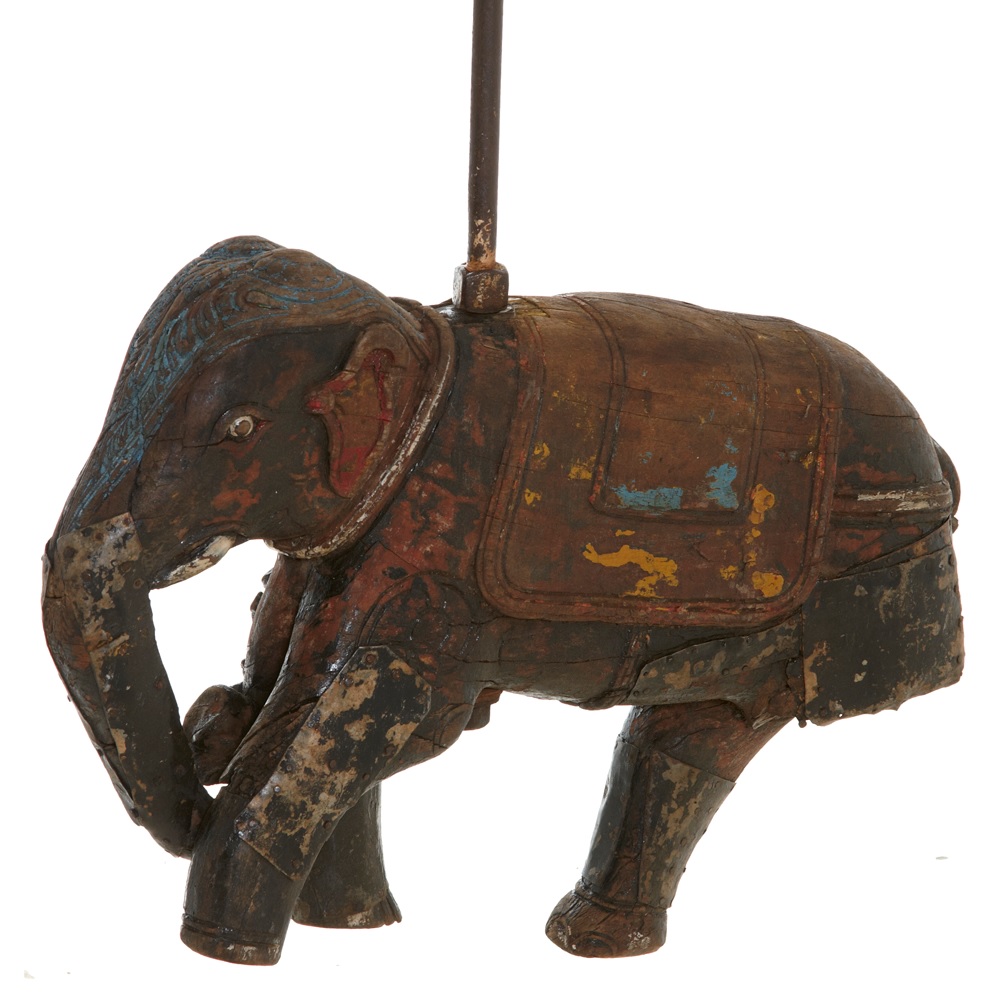 antike Karussellfigur Elefant