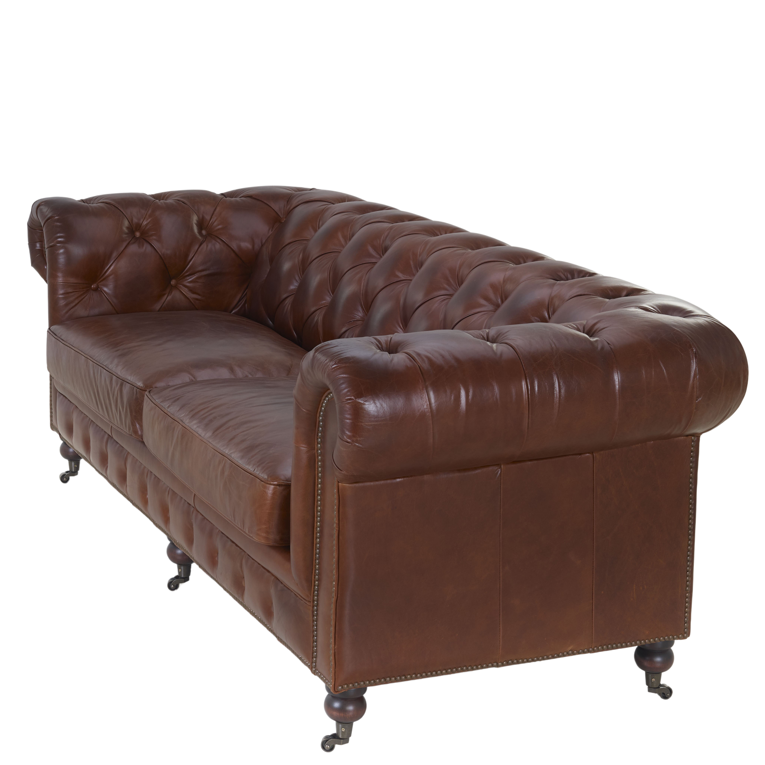 Sofa 3-sitzig (m. Rollenfüßen) Old Chesterfield
