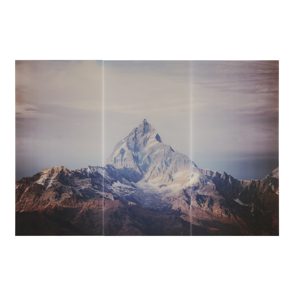 Glasbild 3-teilig Berg K2