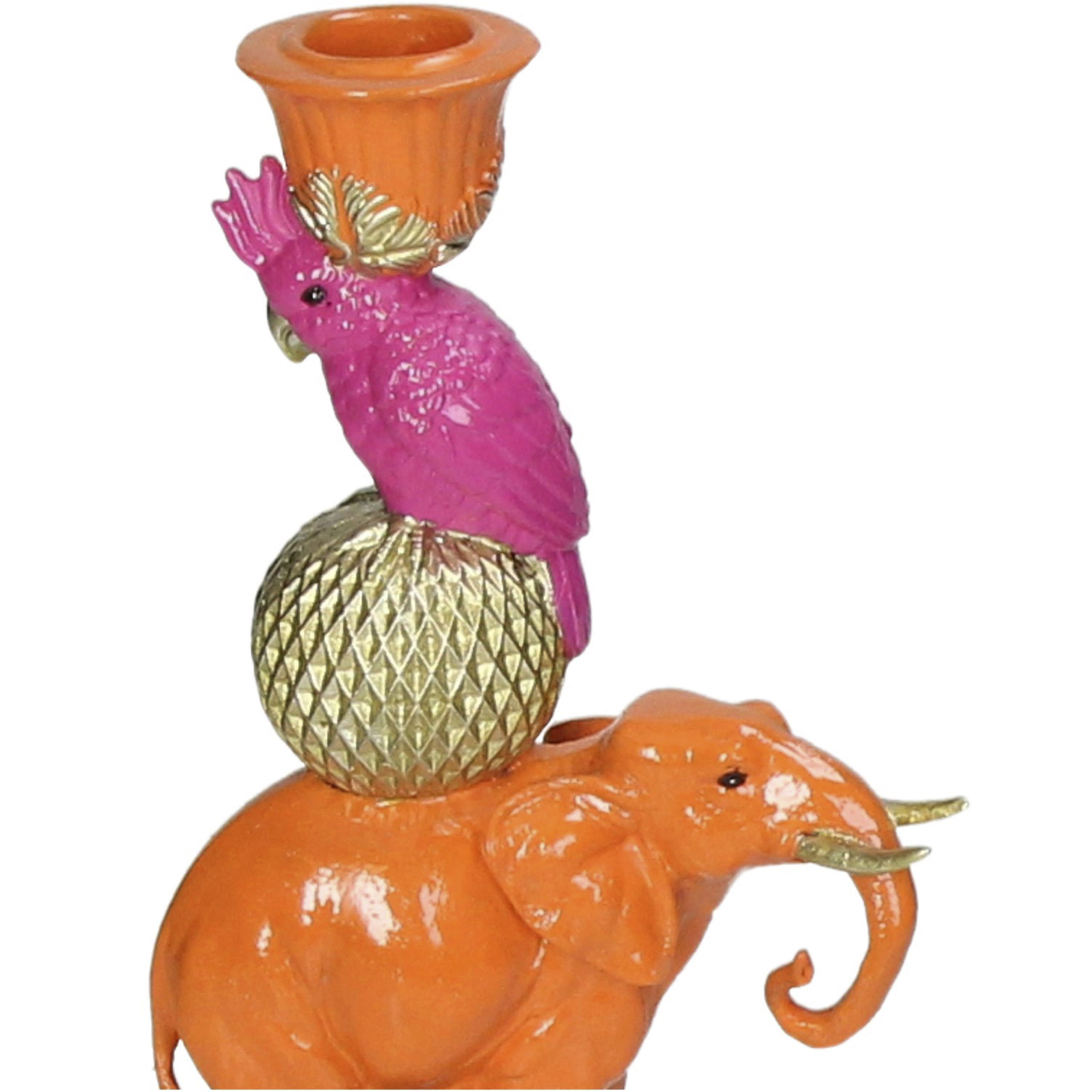 Kerzenleuchter  1-flg. Kakadu / Elephant