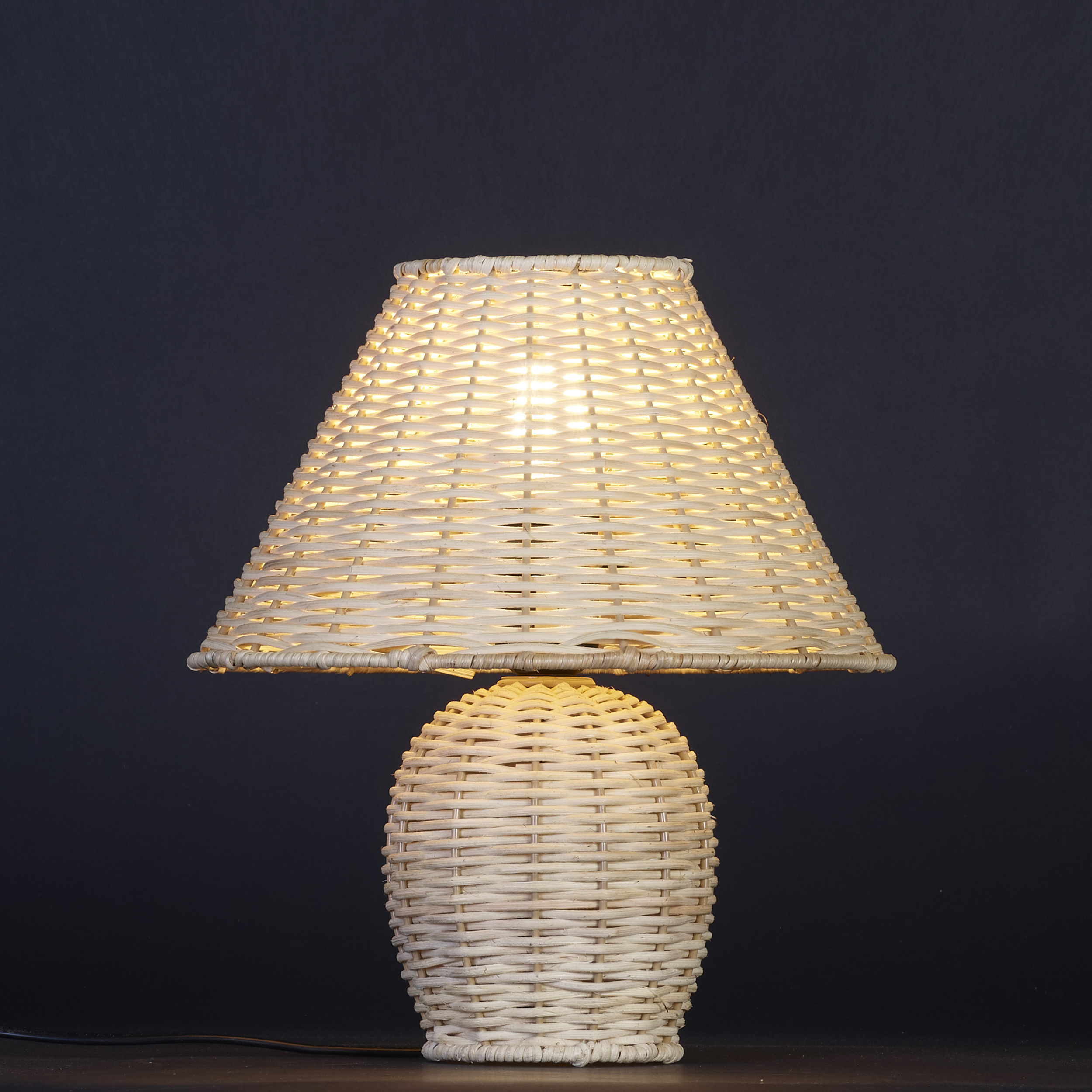 Tischleuchte 1-flg. Rotin