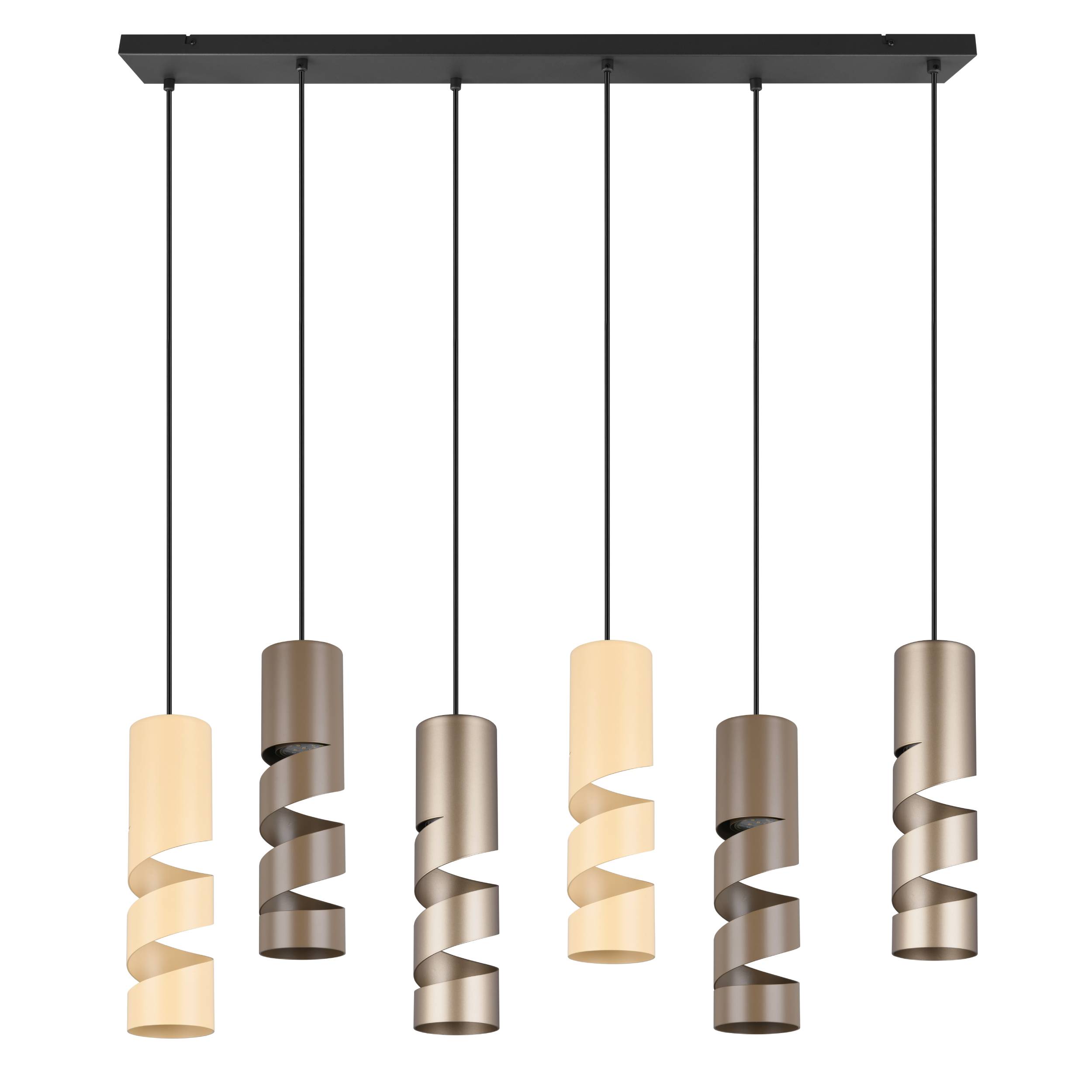 Pendelleuchte  6-flg. Corkscrew