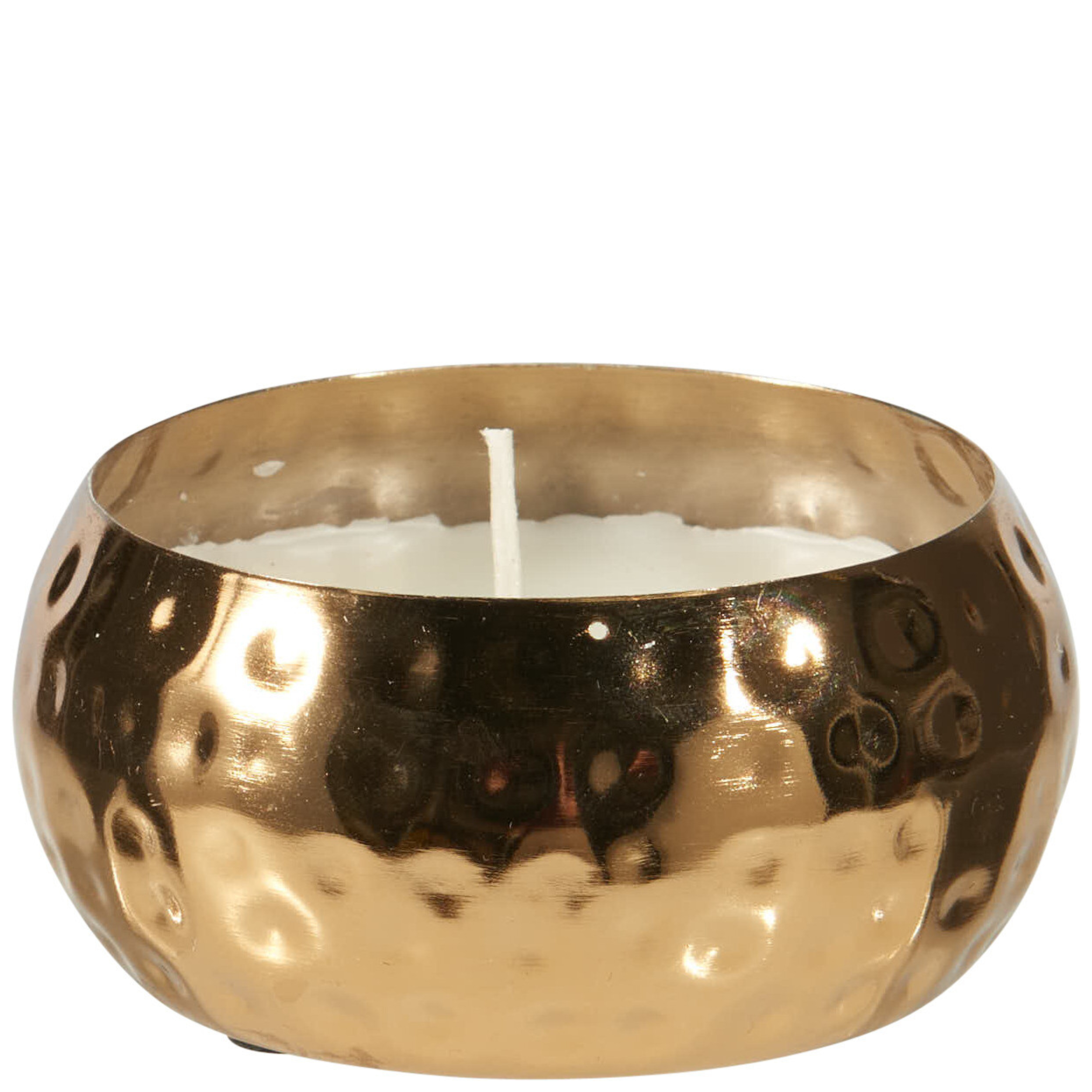 Kerze in Metallschale Bumper