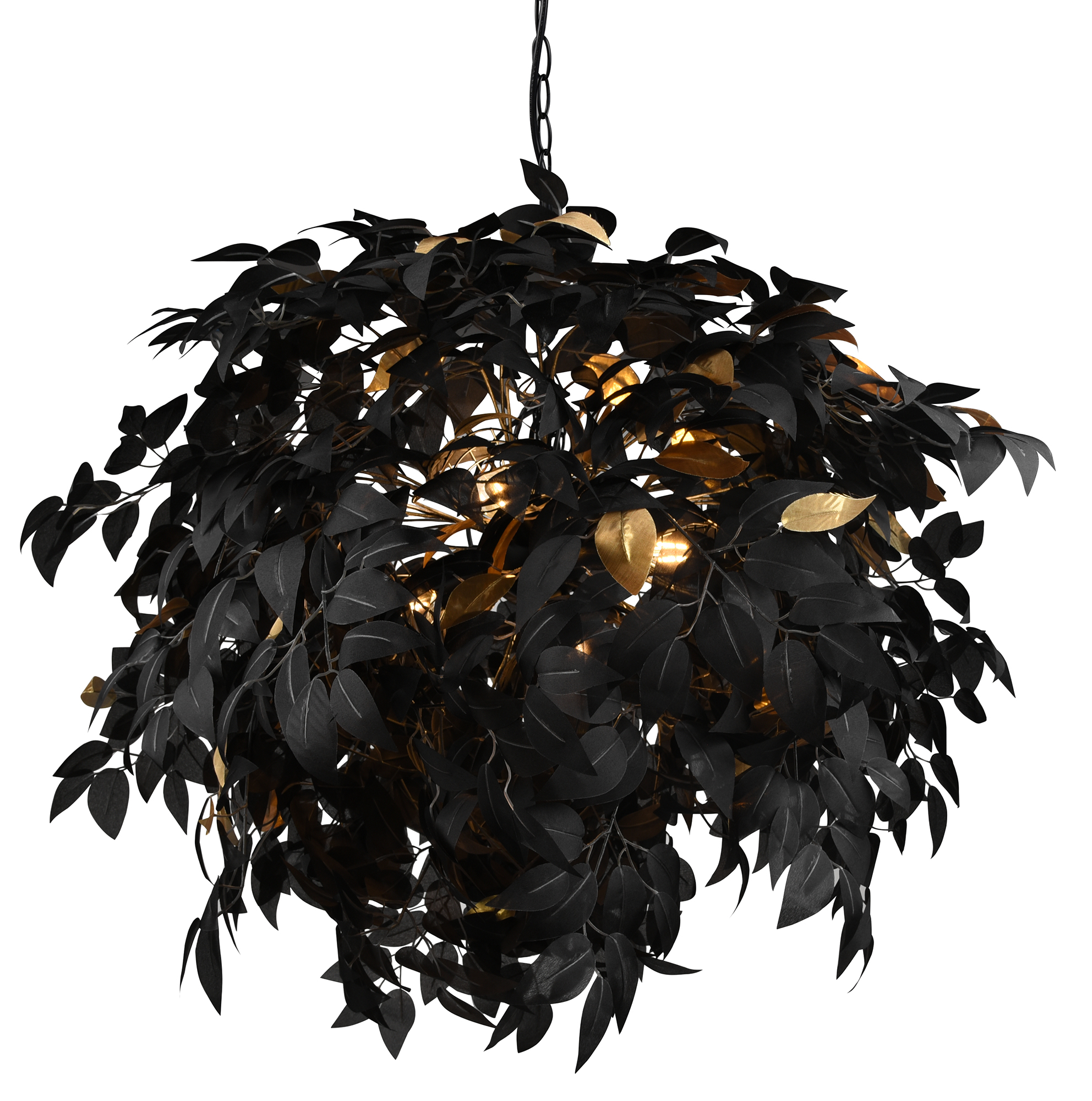 Hängeleuchte  4-flg. Black Leaves