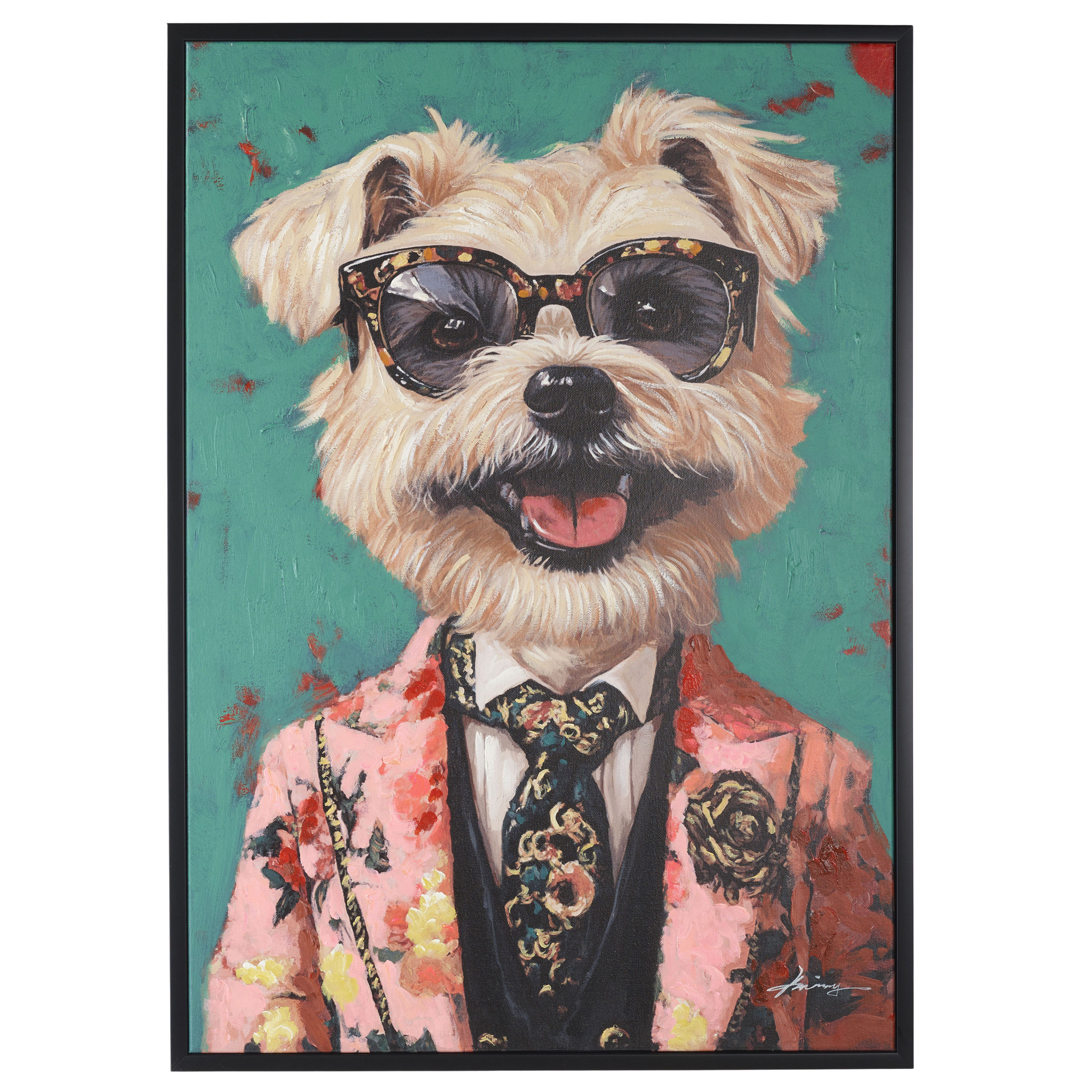 Bild handgemalt Dog Sunglass II