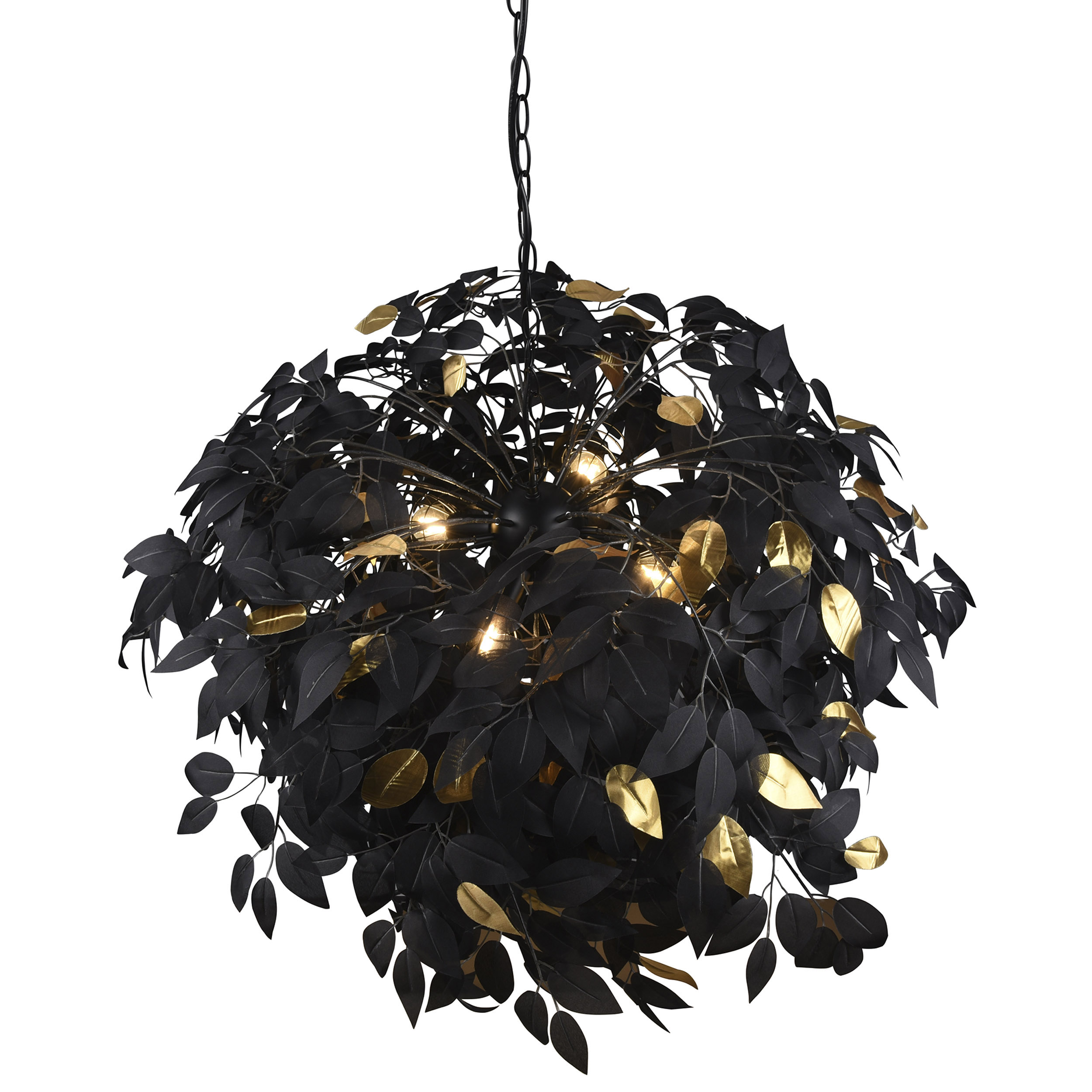 Hängeleuchte  4-flg. Black Leaves