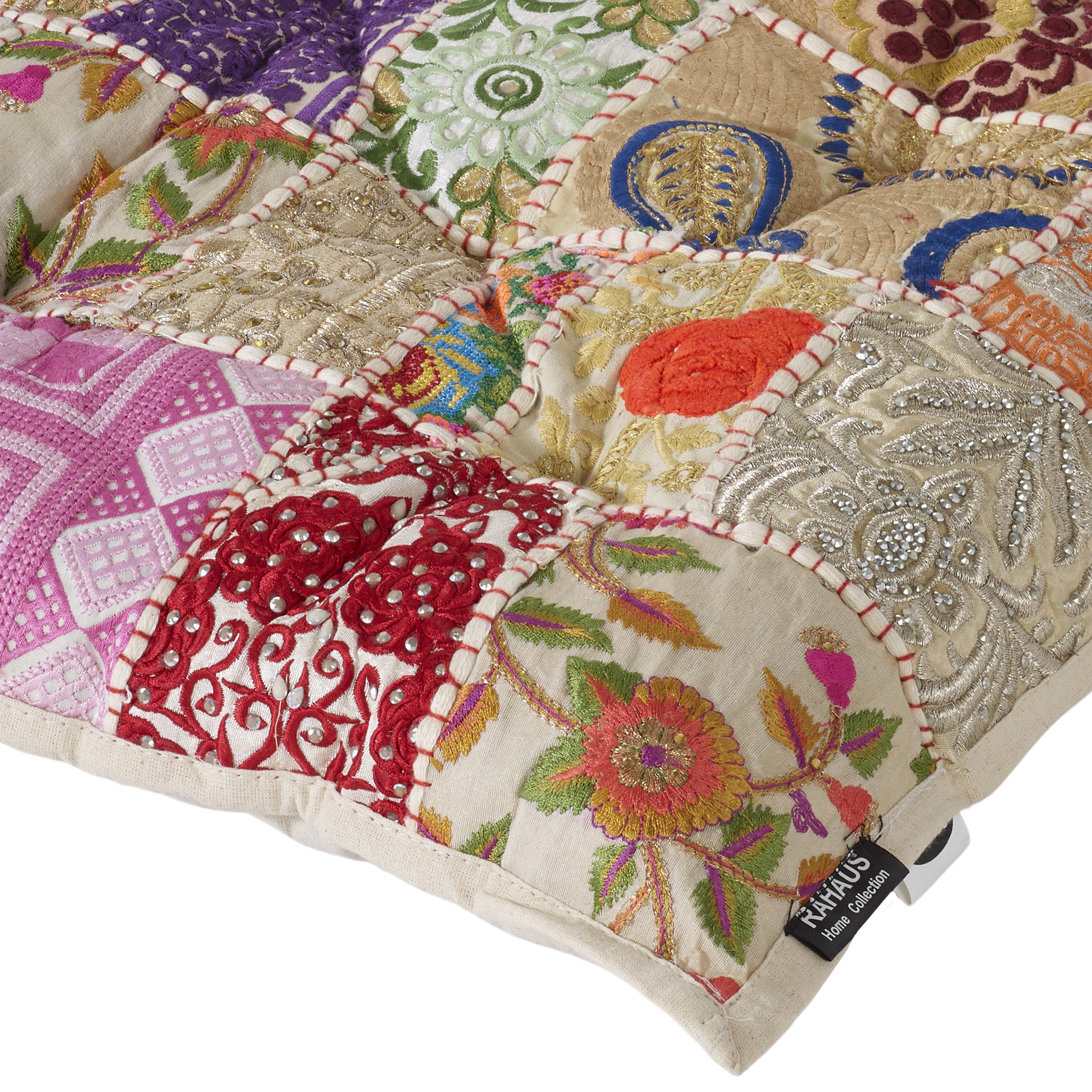 Patchwork-Sitzkissen Pune handmade