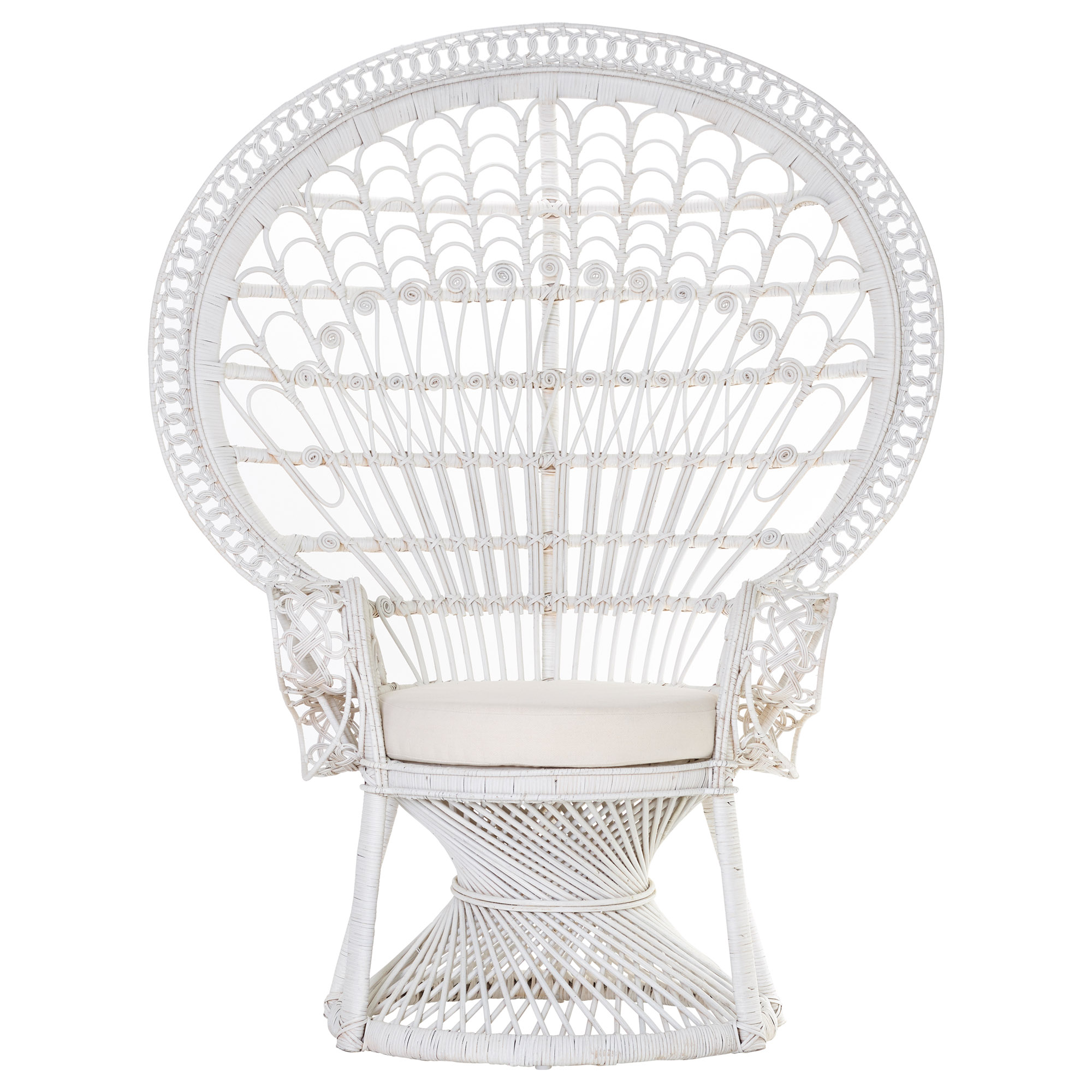 handgeflochtener Rattansessel Pfauenthron