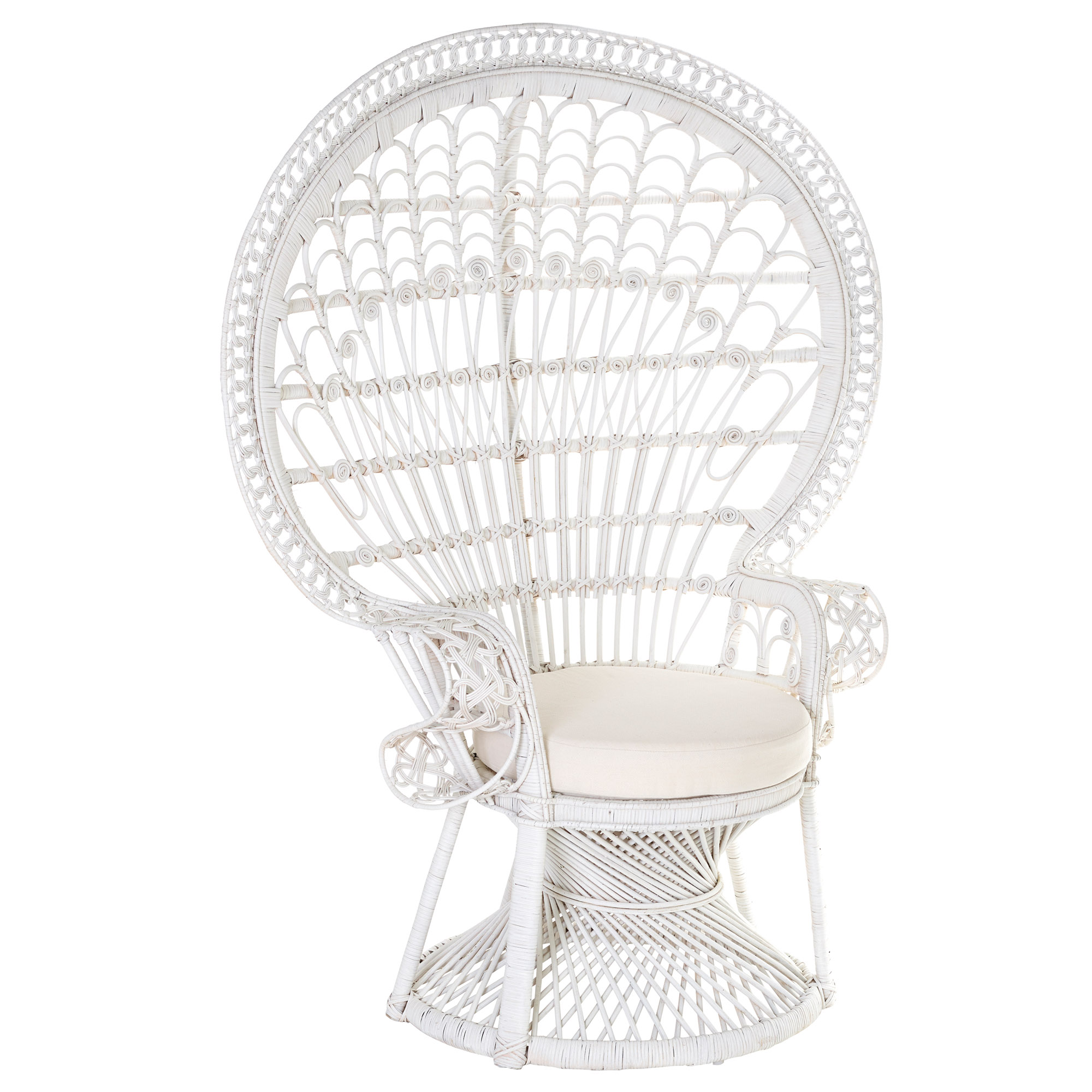handgeflochtener Rattansessel Pfauenthron