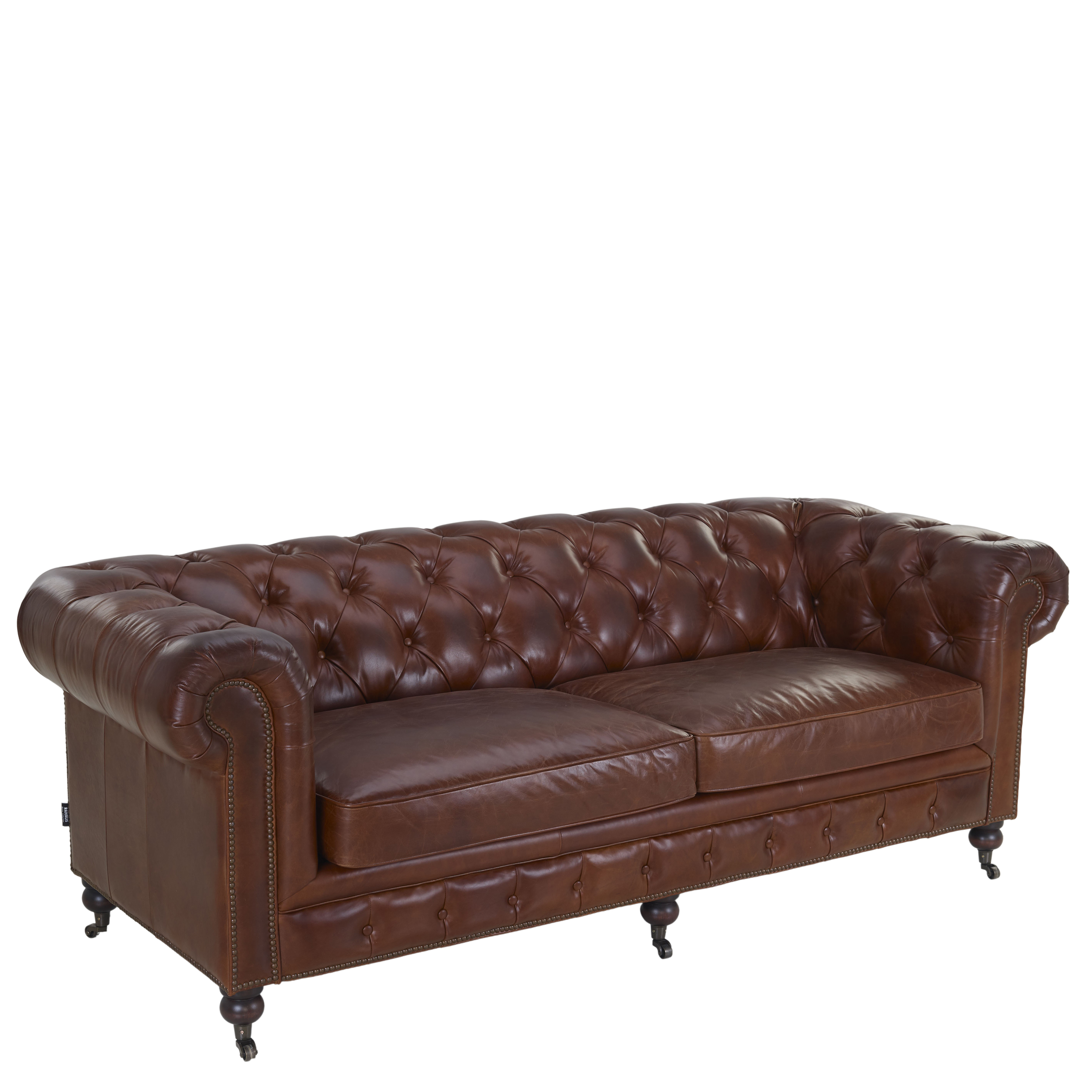 Sofa 3-sitzig (m. Rollenfüßen) Old Chesterfield