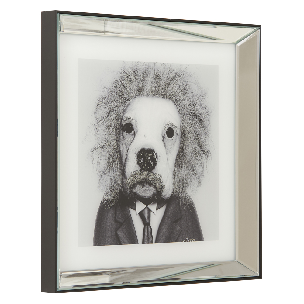 Glasbild mit Rahmen Einstein