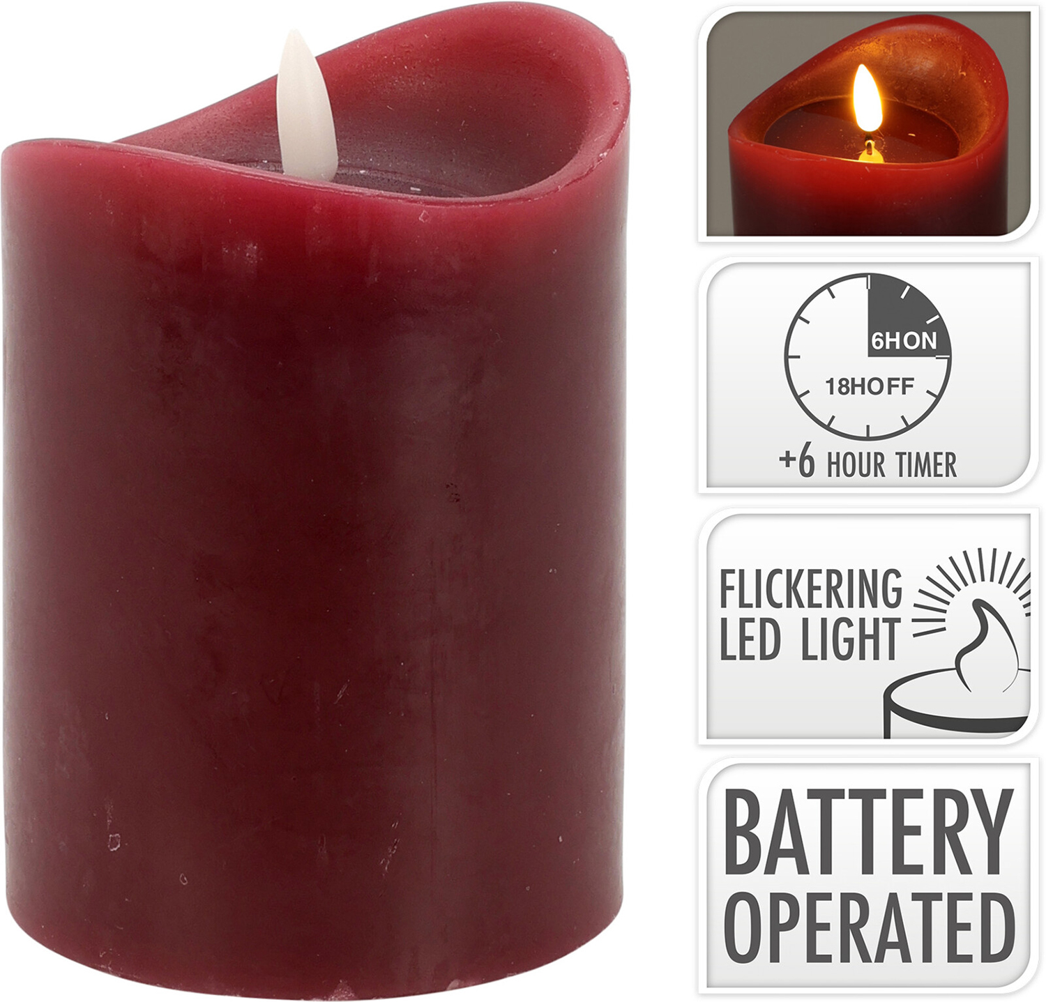LED-Stumpenkerze Flicker