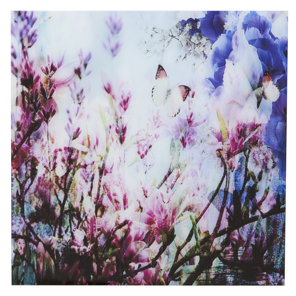 Glasbild Blumenwiese II