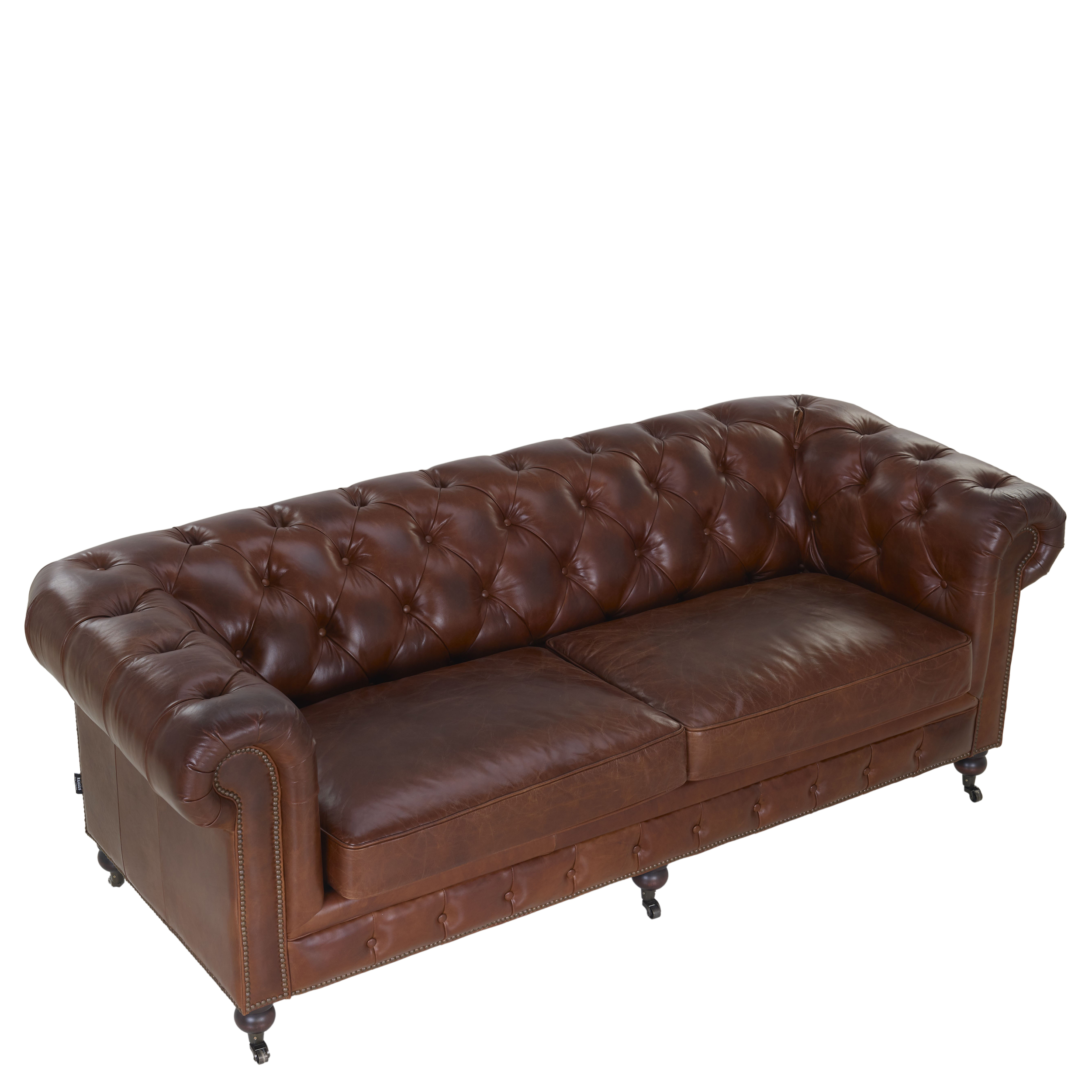 Sofa 3-sitzig (m. Rollenfüßen) Old Chesterfield