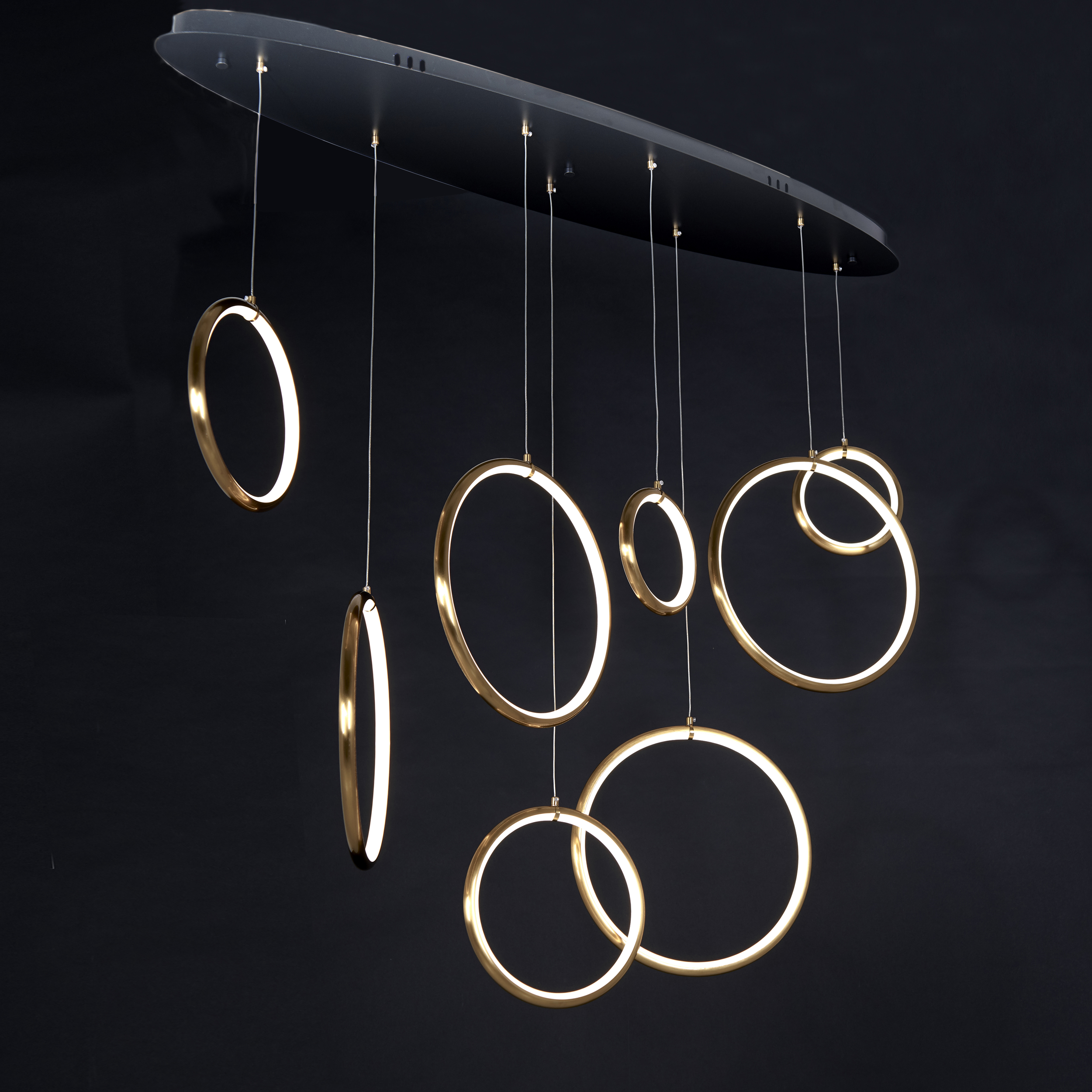 LED-Hängeleuchte 8-flammig Glowing Rings