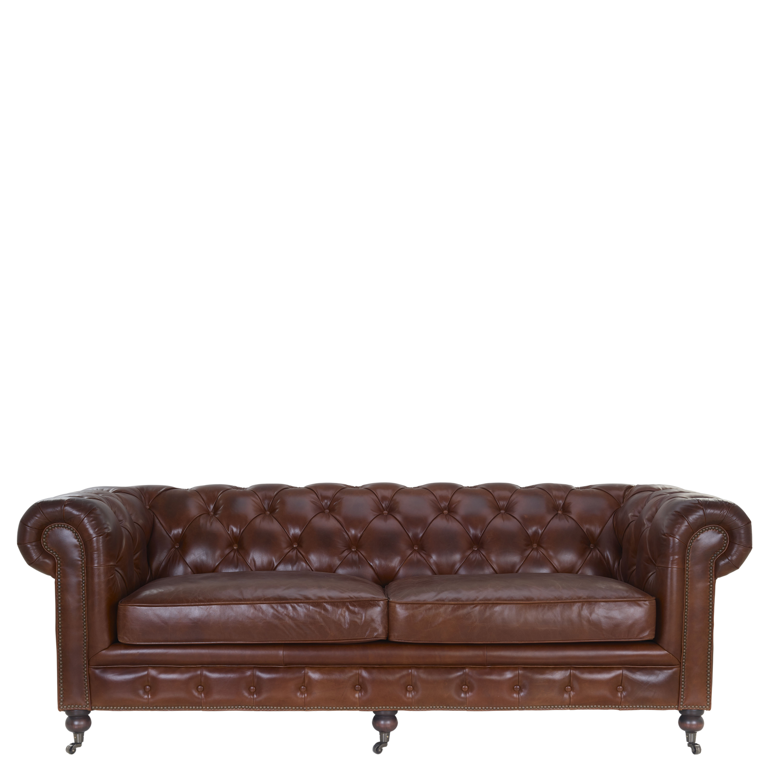 Sofa 3-sitzig (m. Rollenfüßen) Old Chesterfield