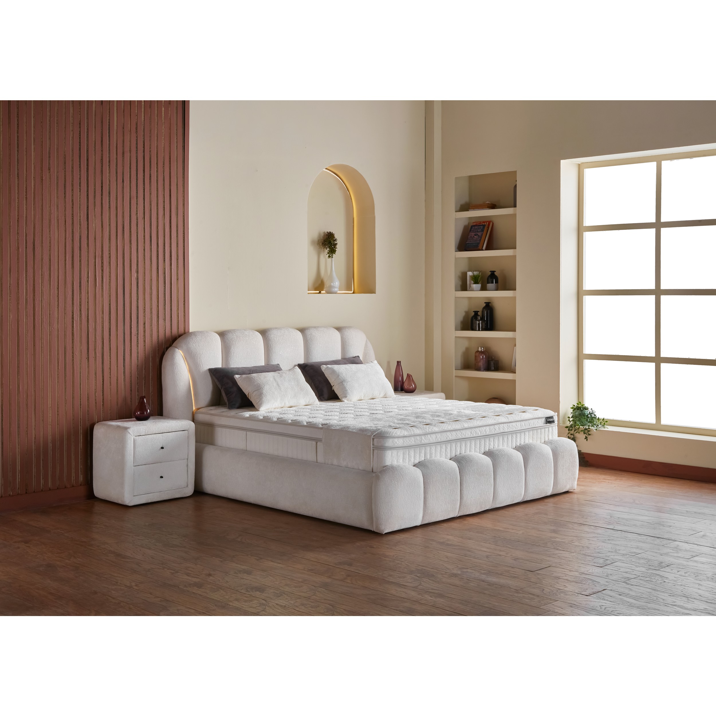 Polsterbett mit LED King