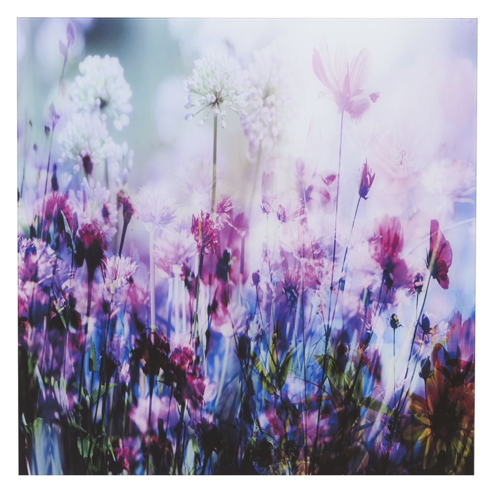 Glasbild Blumenwiese I