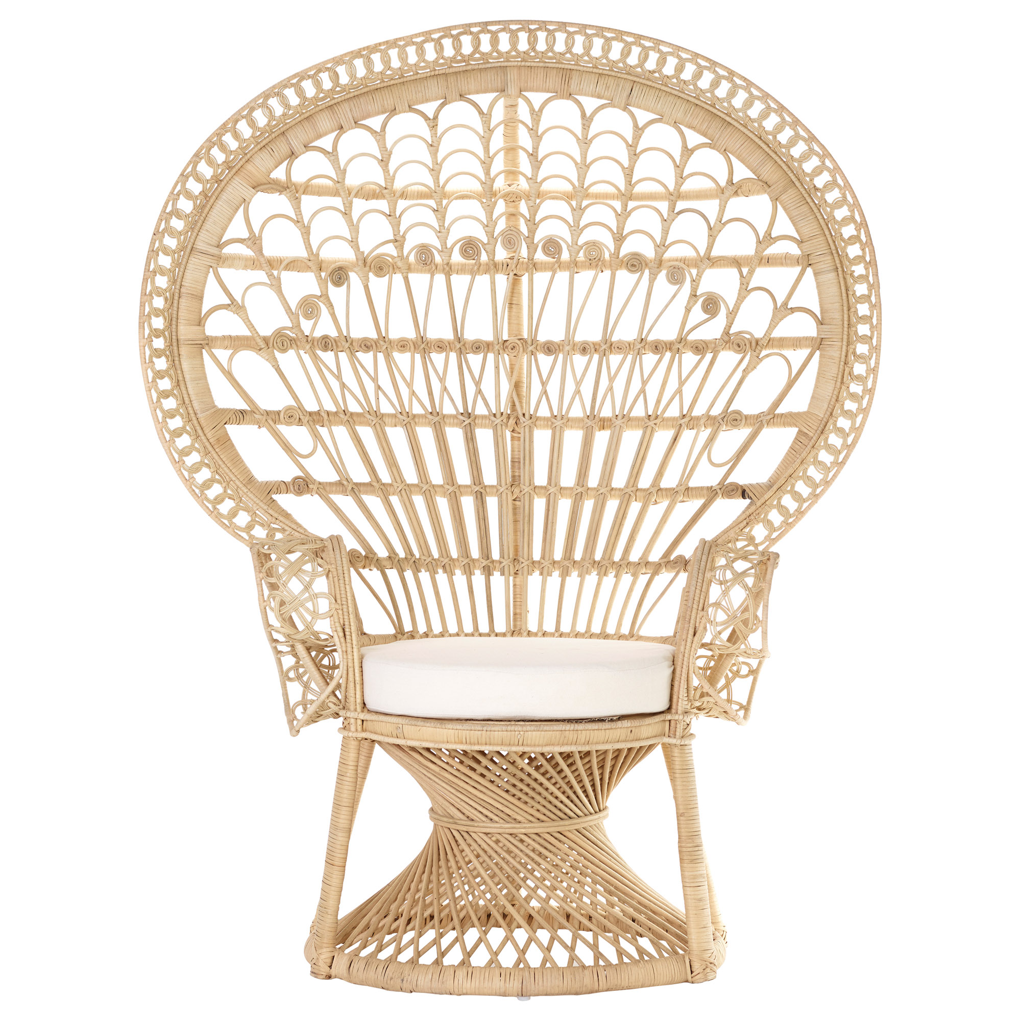 handgeflochtener Rattansessel Pfauenthron