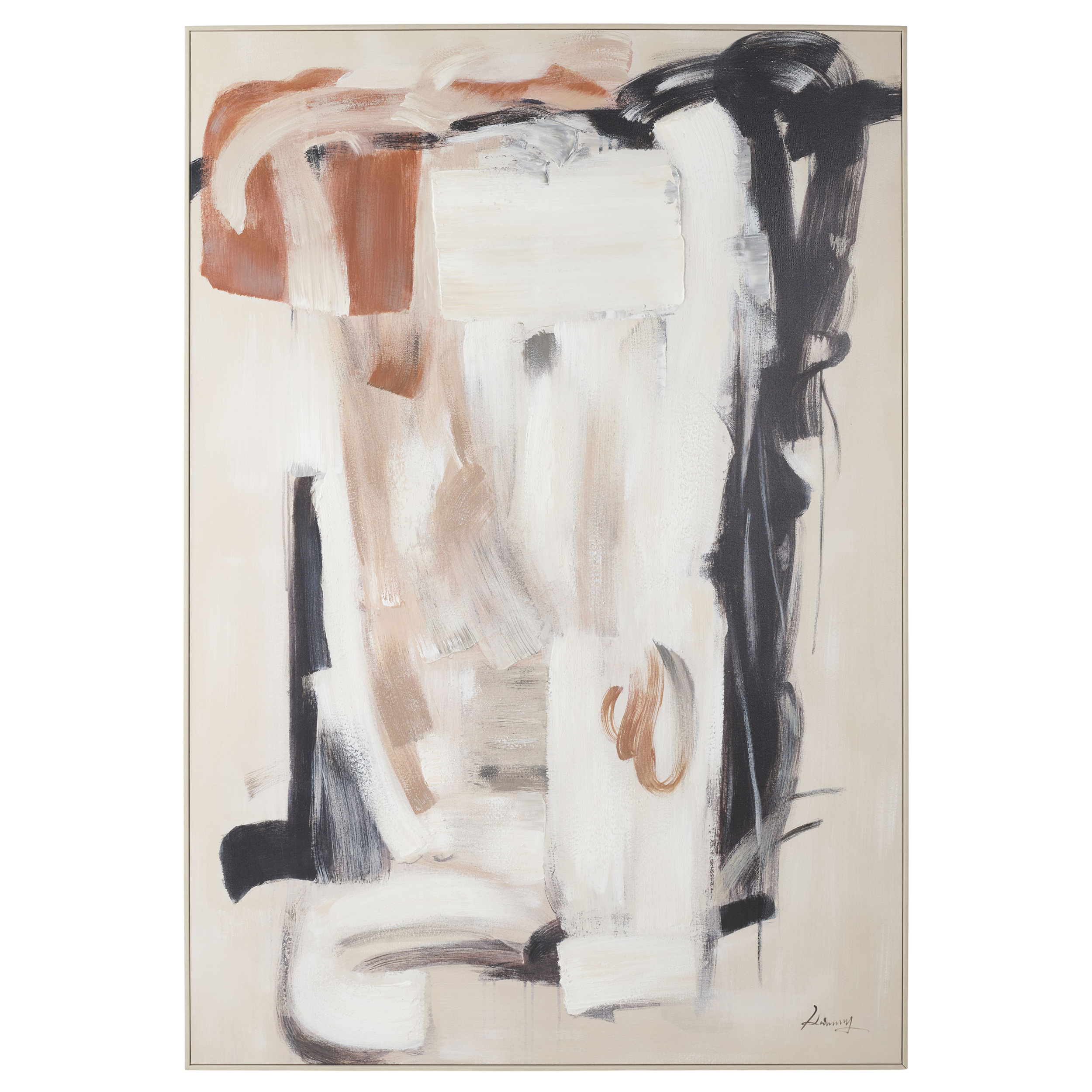 Bild handgemalt Abstract in beige I Bild handgemalt Abstract in beige I