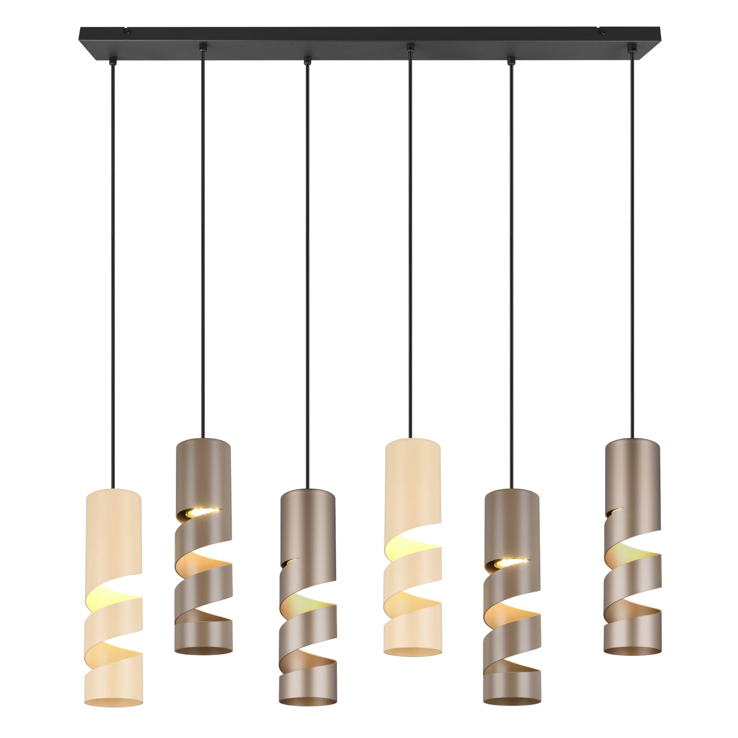 Pendelleuchte  6-flg. Corkscrew