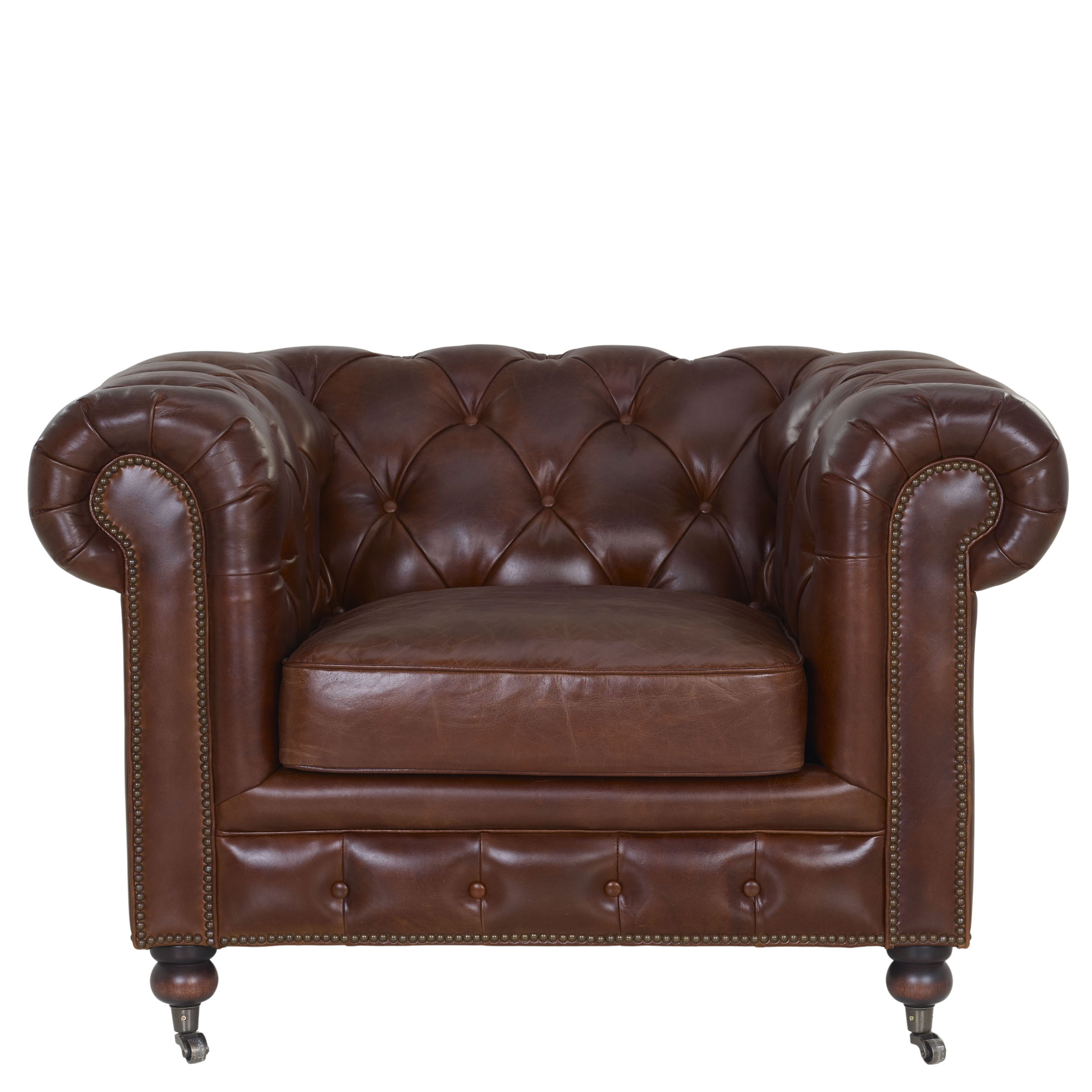 Sessel mit Rollenfüssen Old Chesterfield