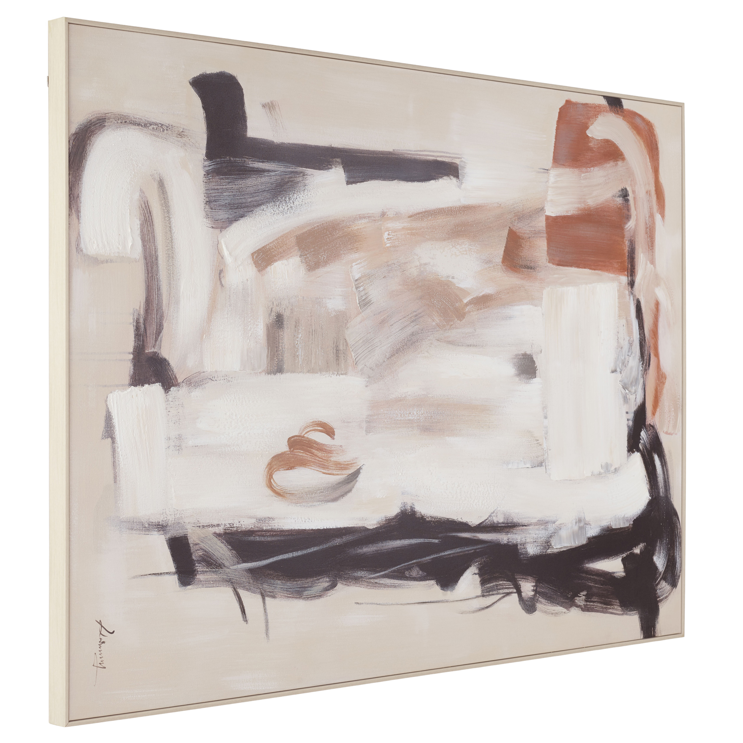 Bild handgemalt Abstract in beige I