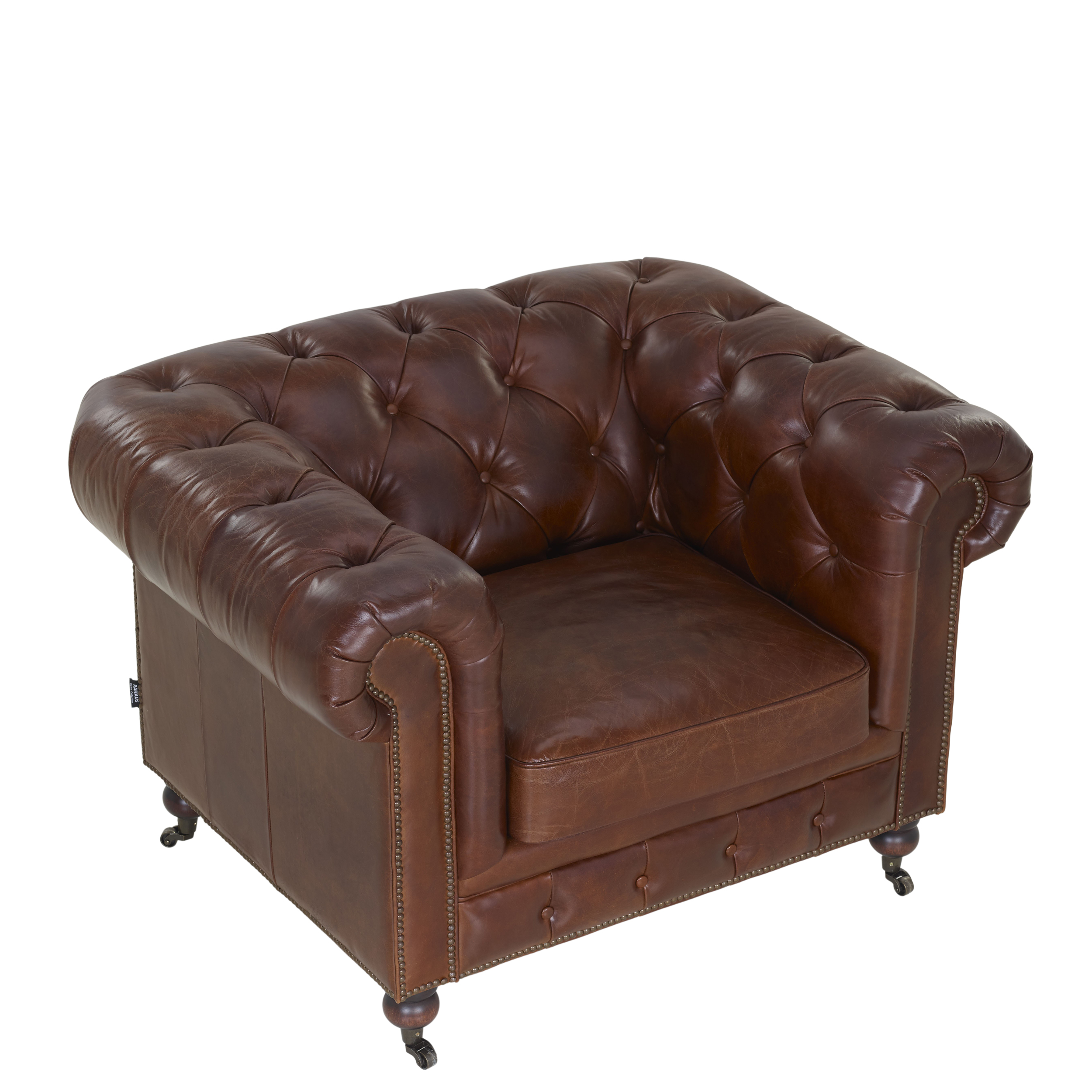Sessel mit Rollenfüssen Old Chesterfield