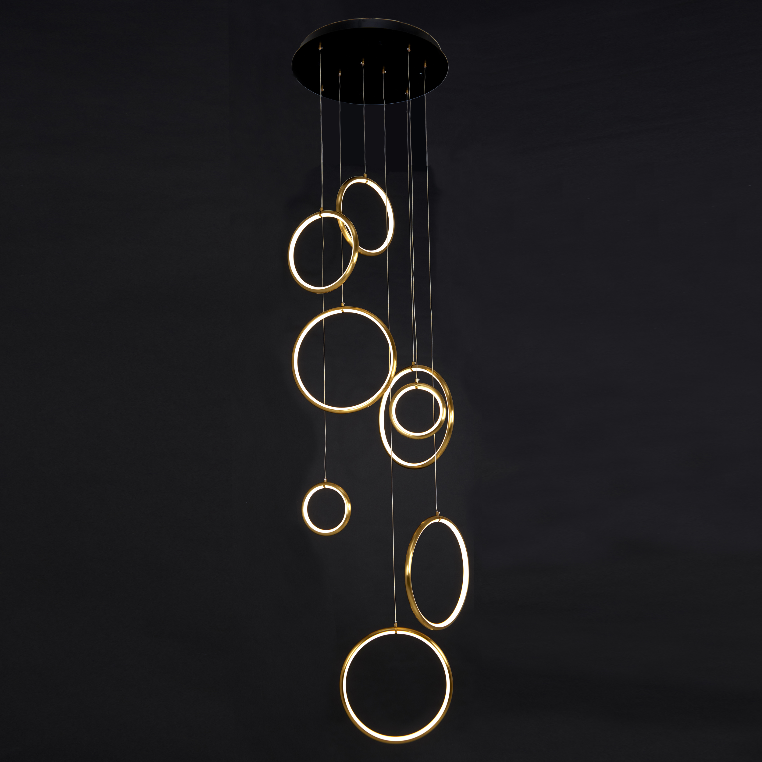 LED-Hängeleuchte 8-flammig Glowing Rings