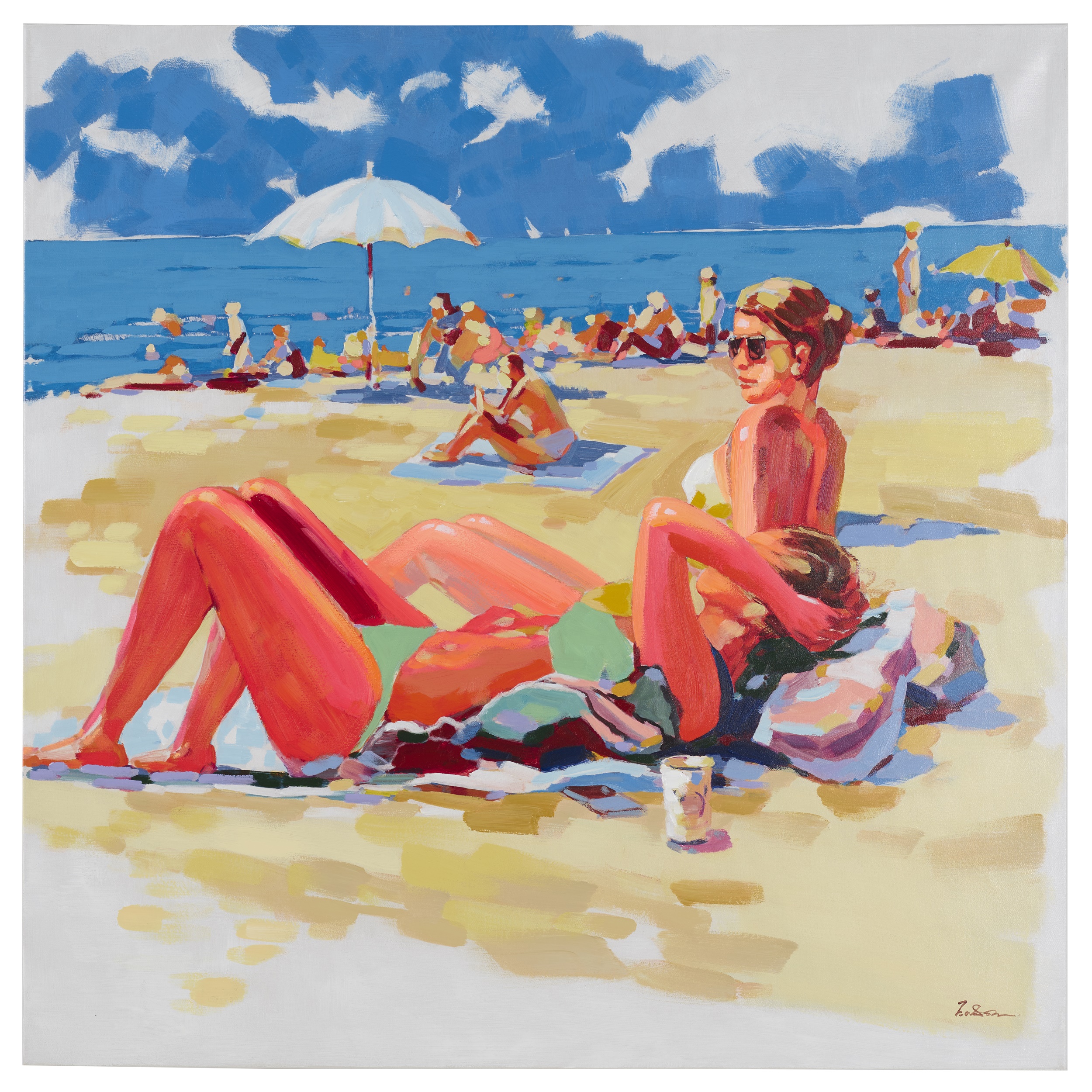 Ölbild Ladies on the beach