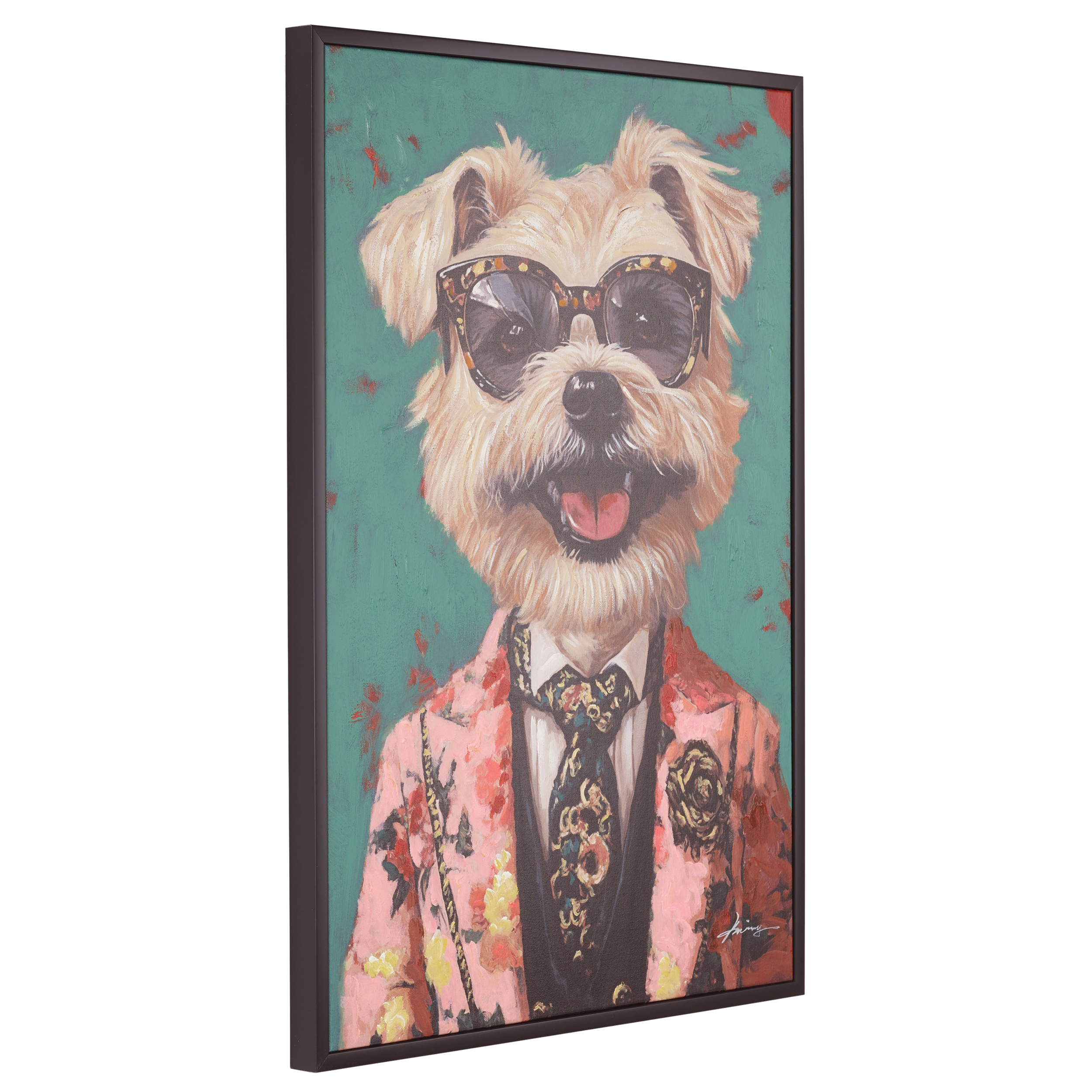 Bild handgemalt Dog Sunglass II