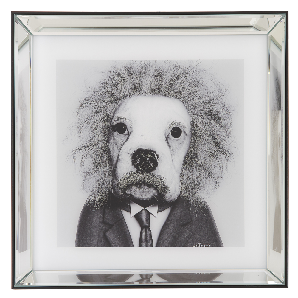 Glasbild mit Rahmen Einstein