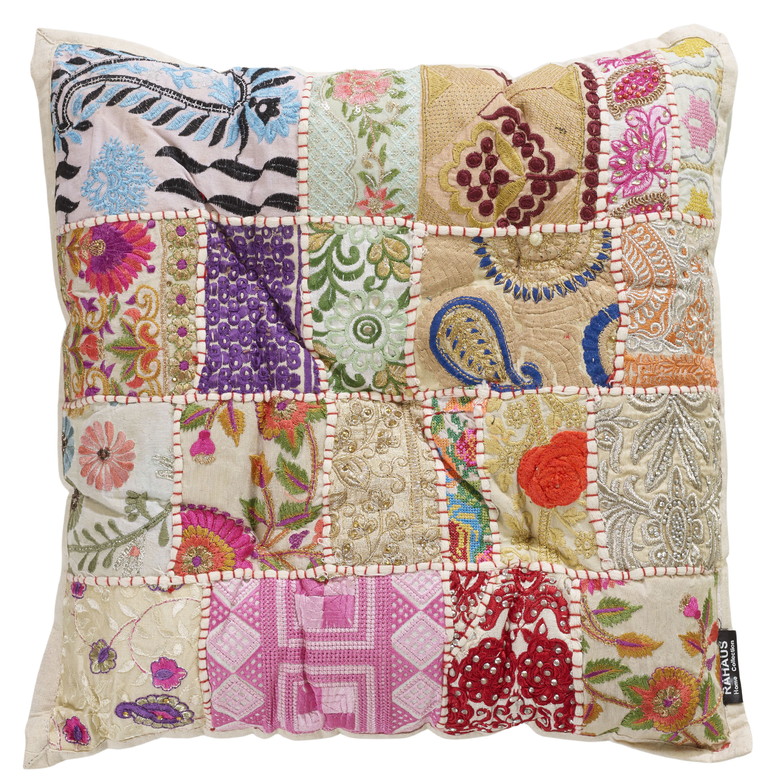 Patchwork-Sitzkissen Pune handmade