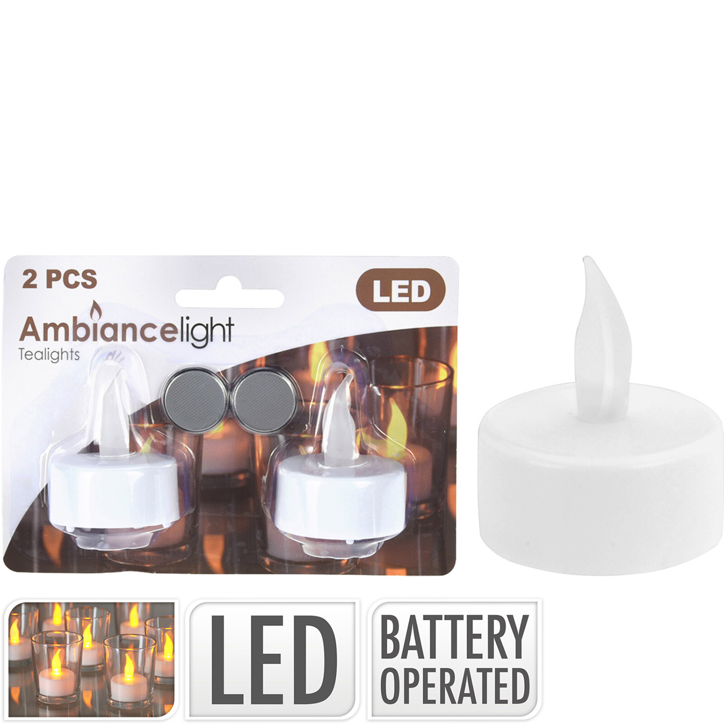 LED-Teelicht  (2er-Set) Flicker