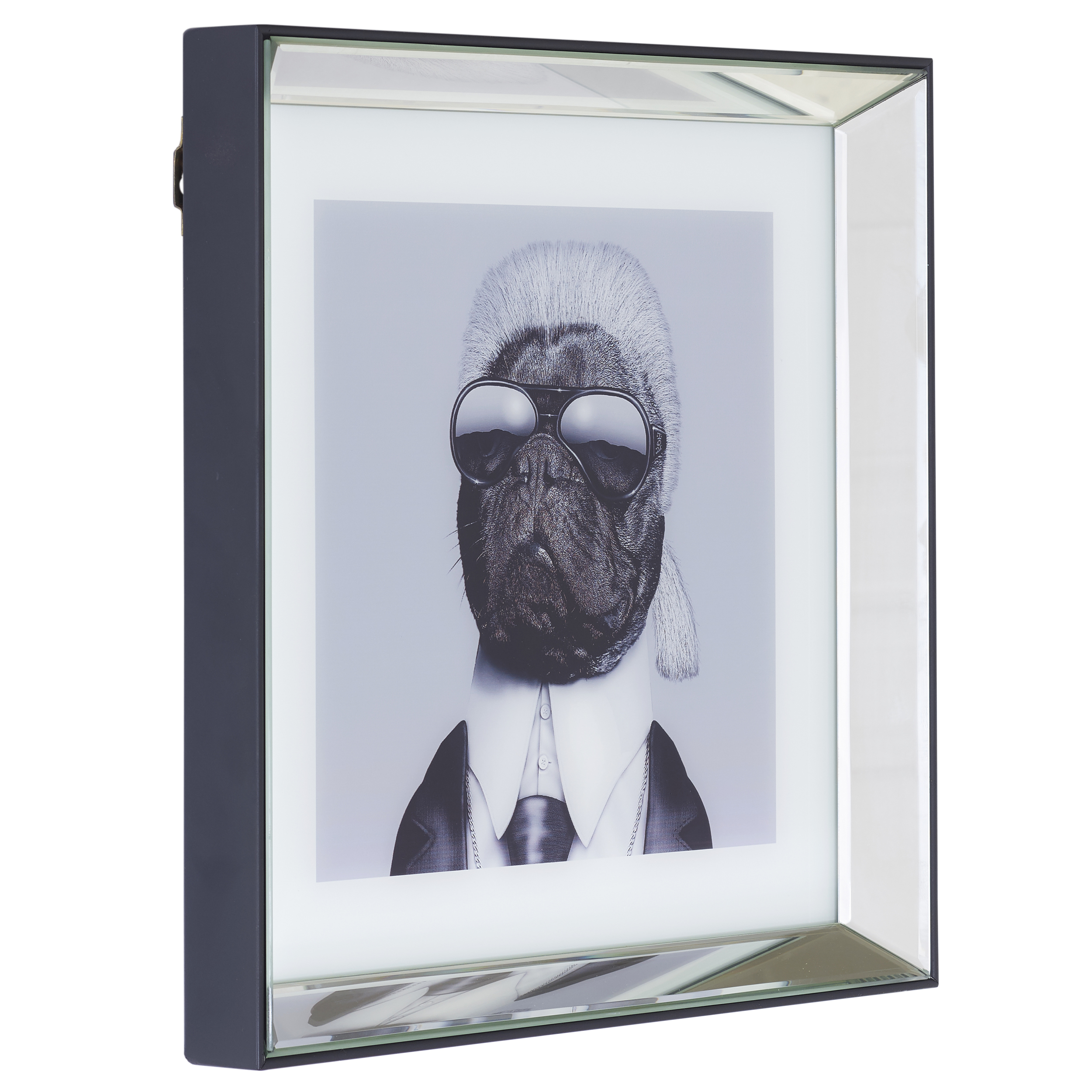 Glasbild mit Rahmen Karl