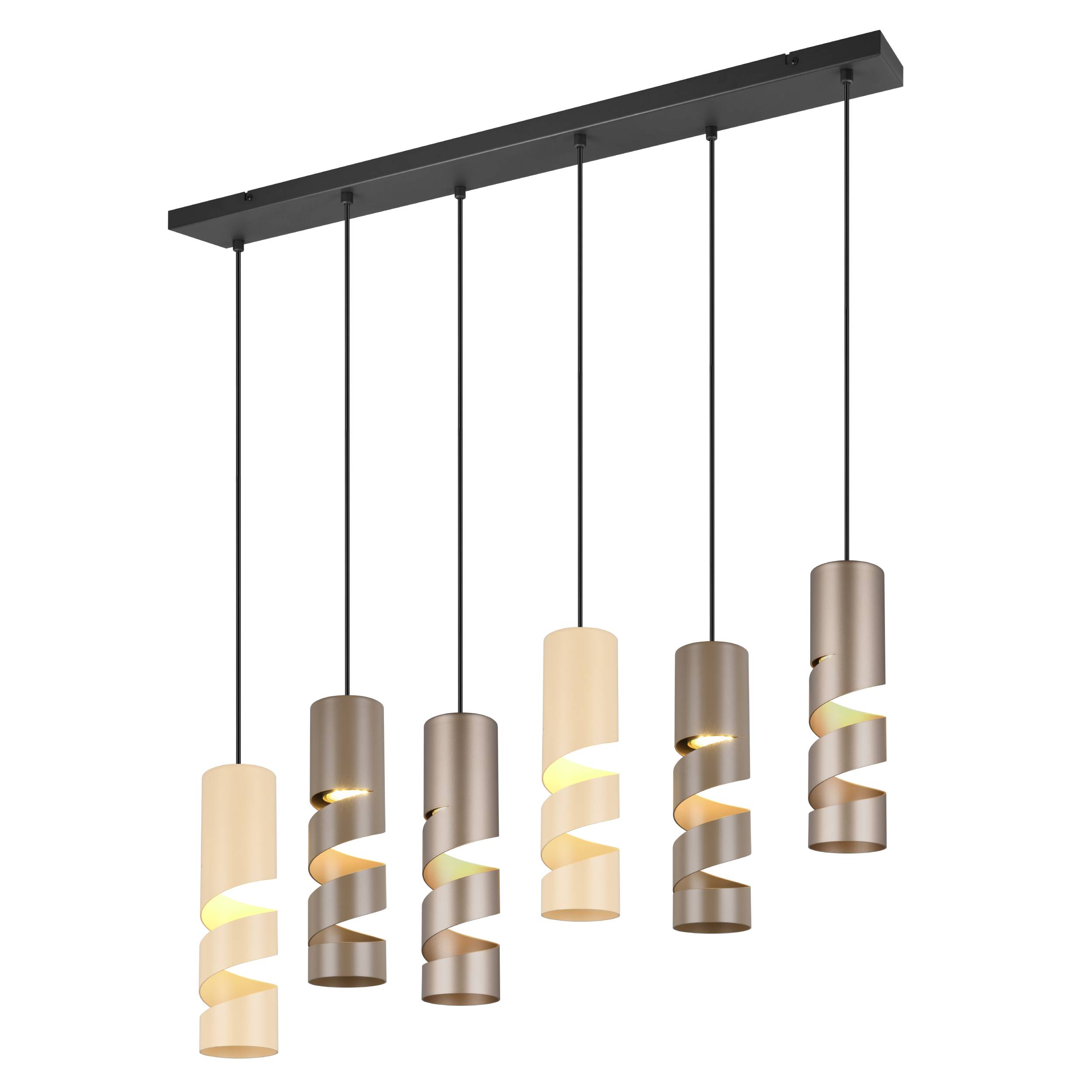 Pendelleuchte  6-flg. Corkscrew