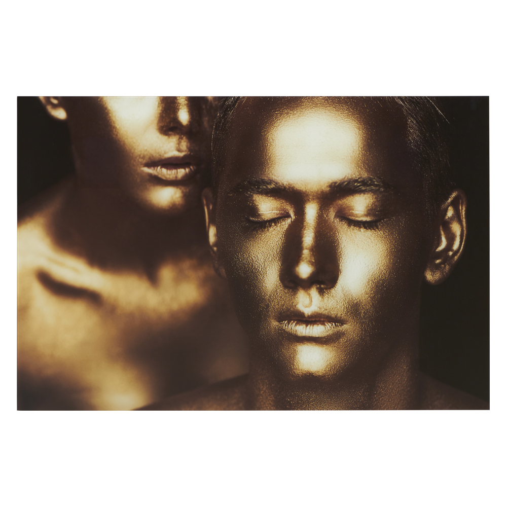 Glasbild Gold Face