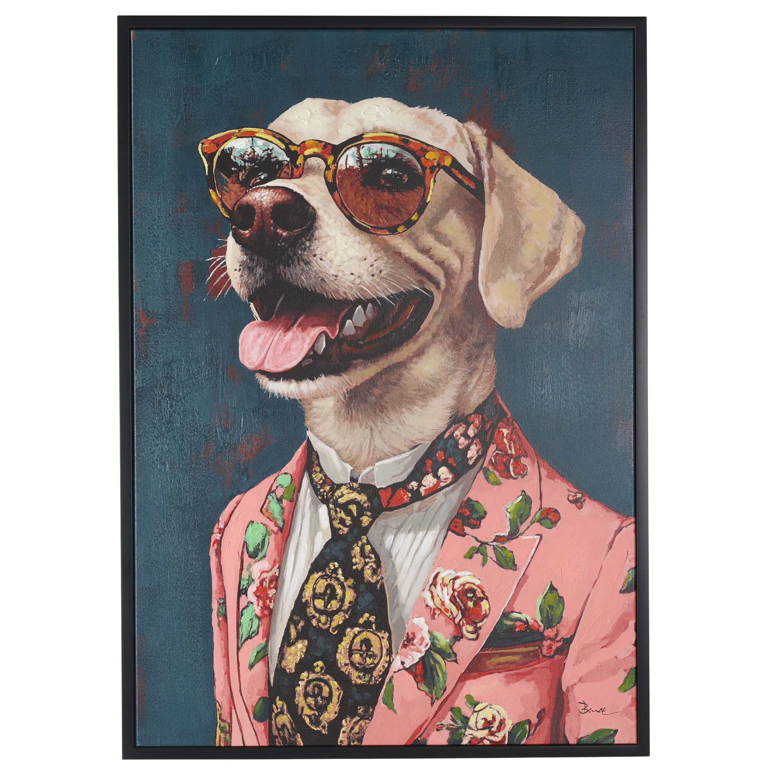Bild handgemalt Dog Sunglass I