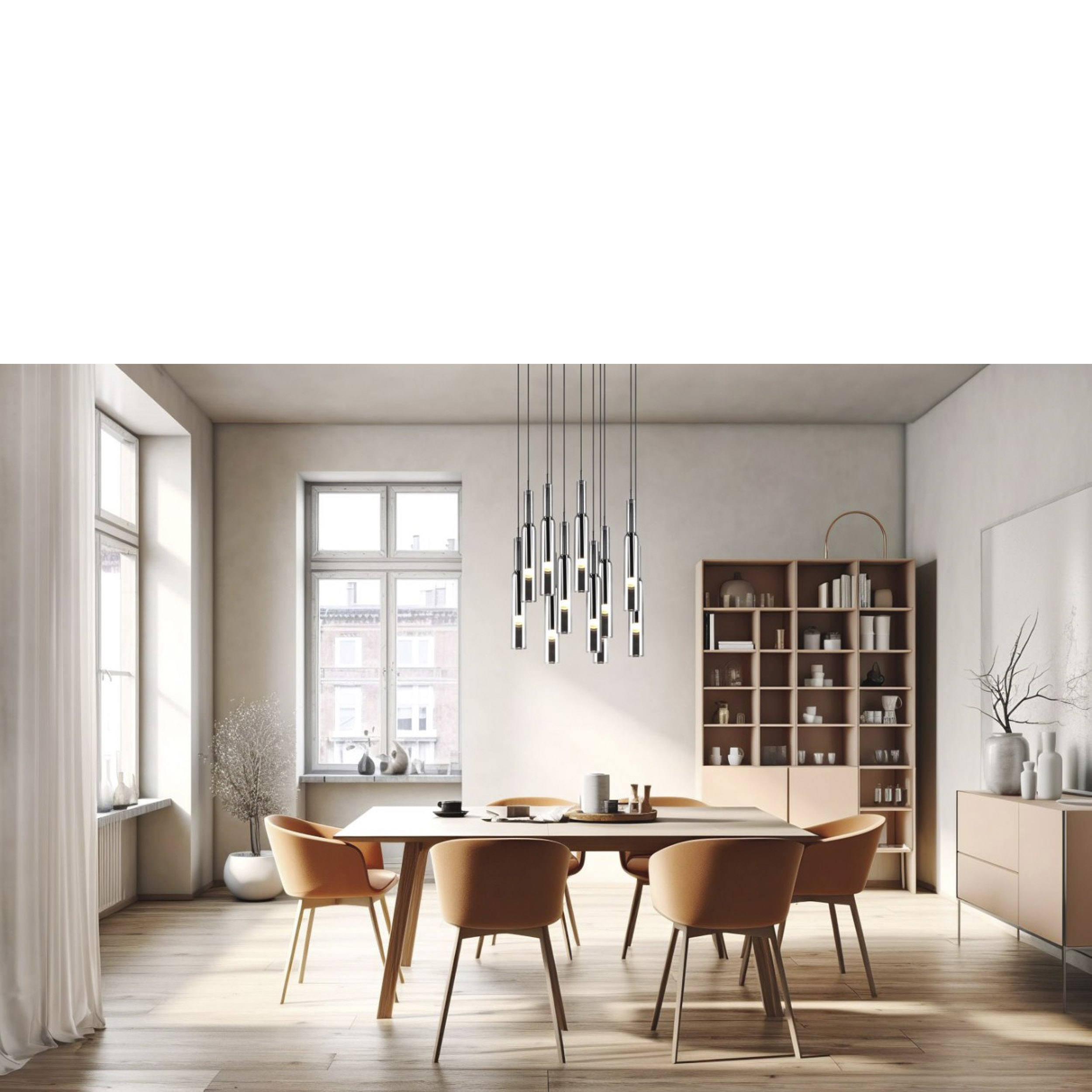 LED-Pendelleuchte  11-flg. Tubolato II