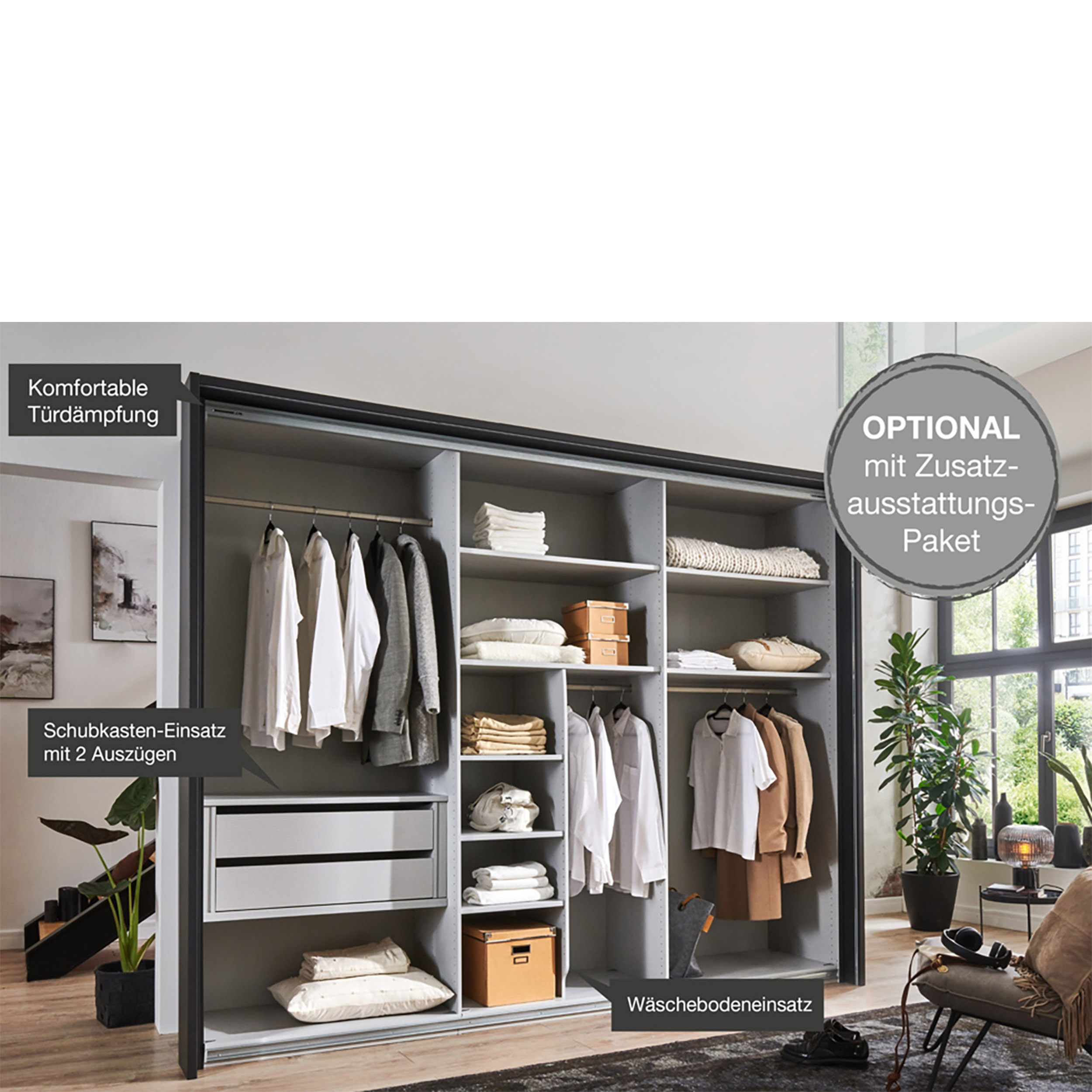 Schwebetürenschrank  3-trg. Aurora