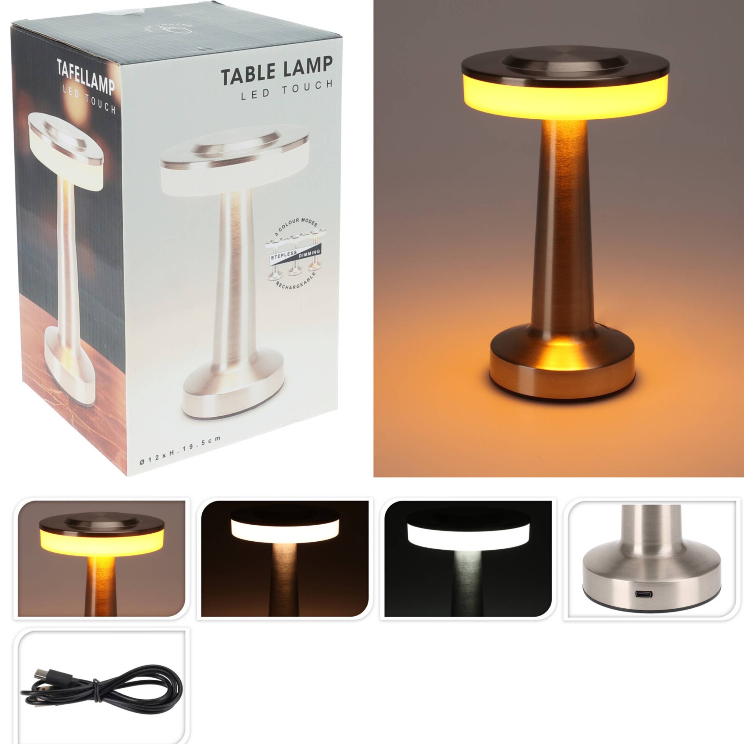 LED-Akku-Tischleuchte Acier