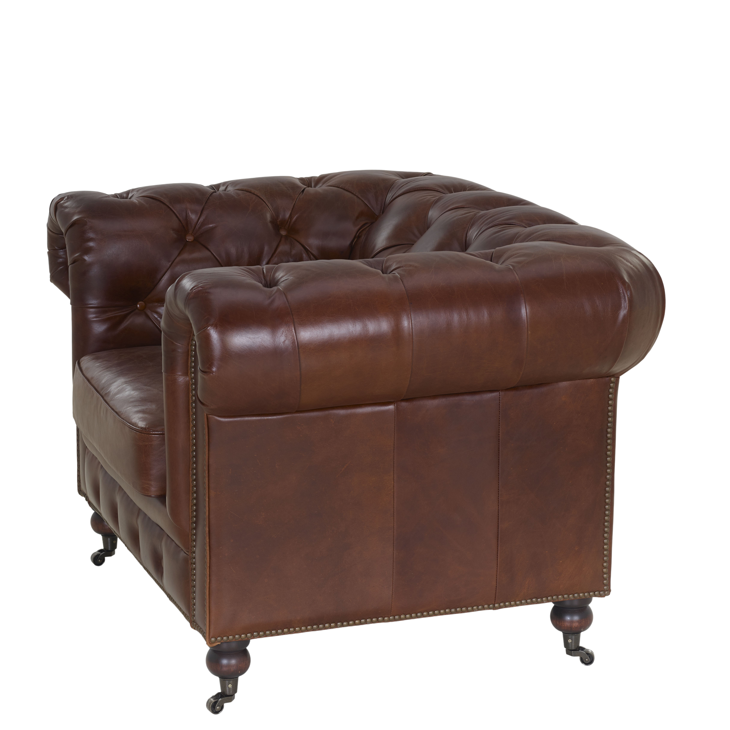 Sessel mit Rollenfüssen Old Chesterfield